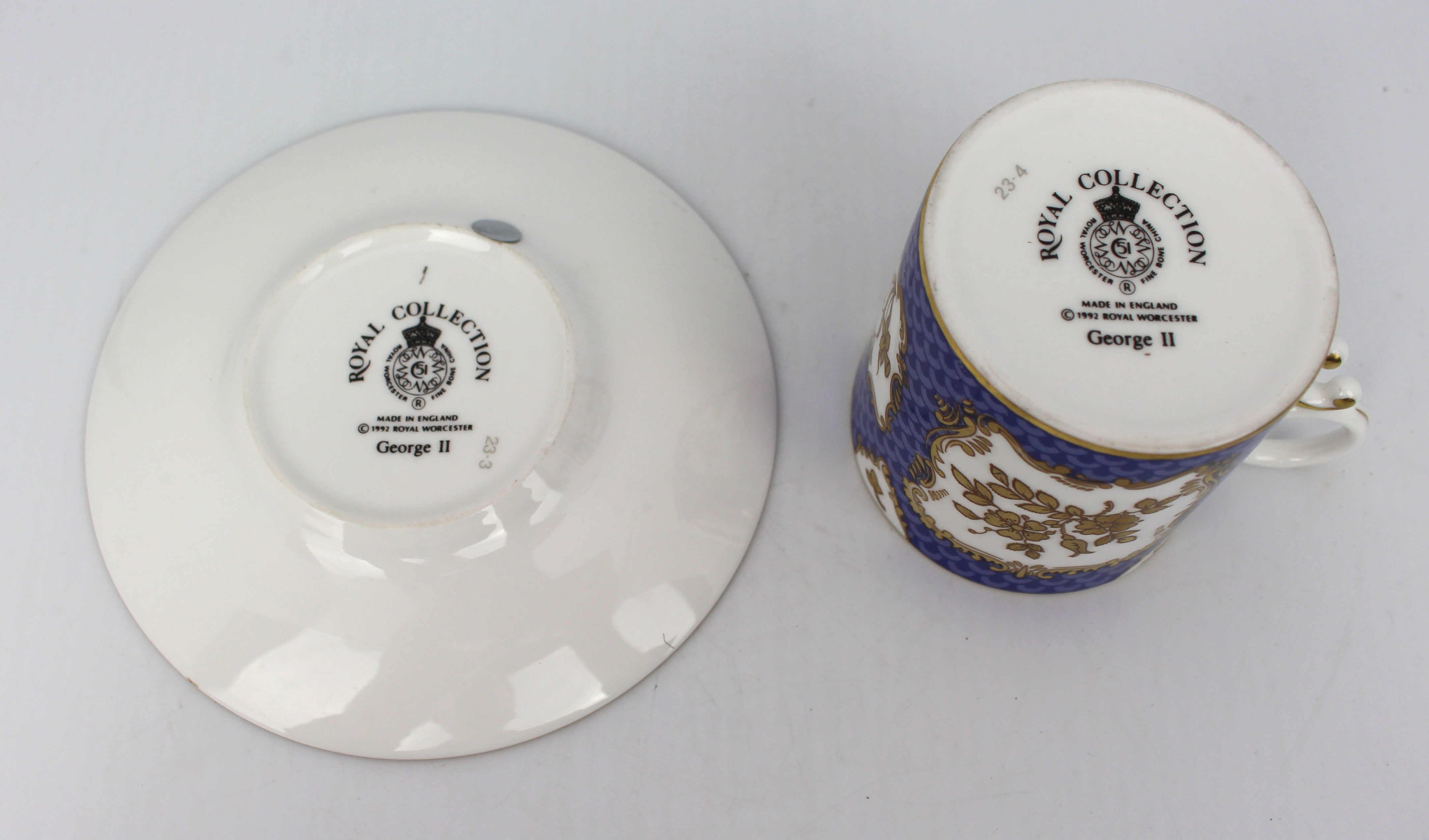 Royal Worcester George II Royal Collection Demitasse & Saucer