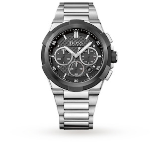 Hugo Boss 1513359 Men's Supernova Black Dial Silver Bracelet Chronograph Watch