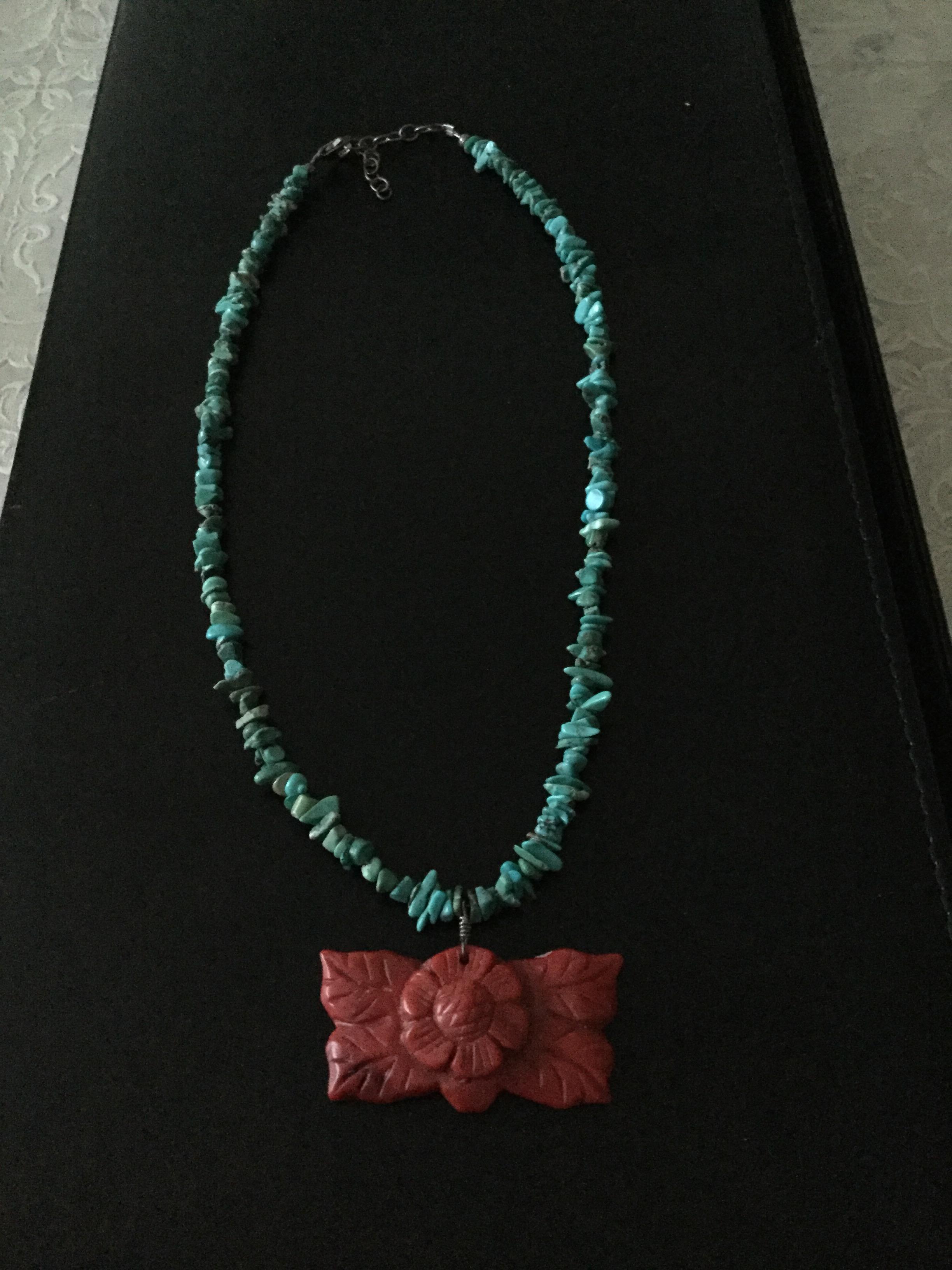 Turquoise and Coral Necklace