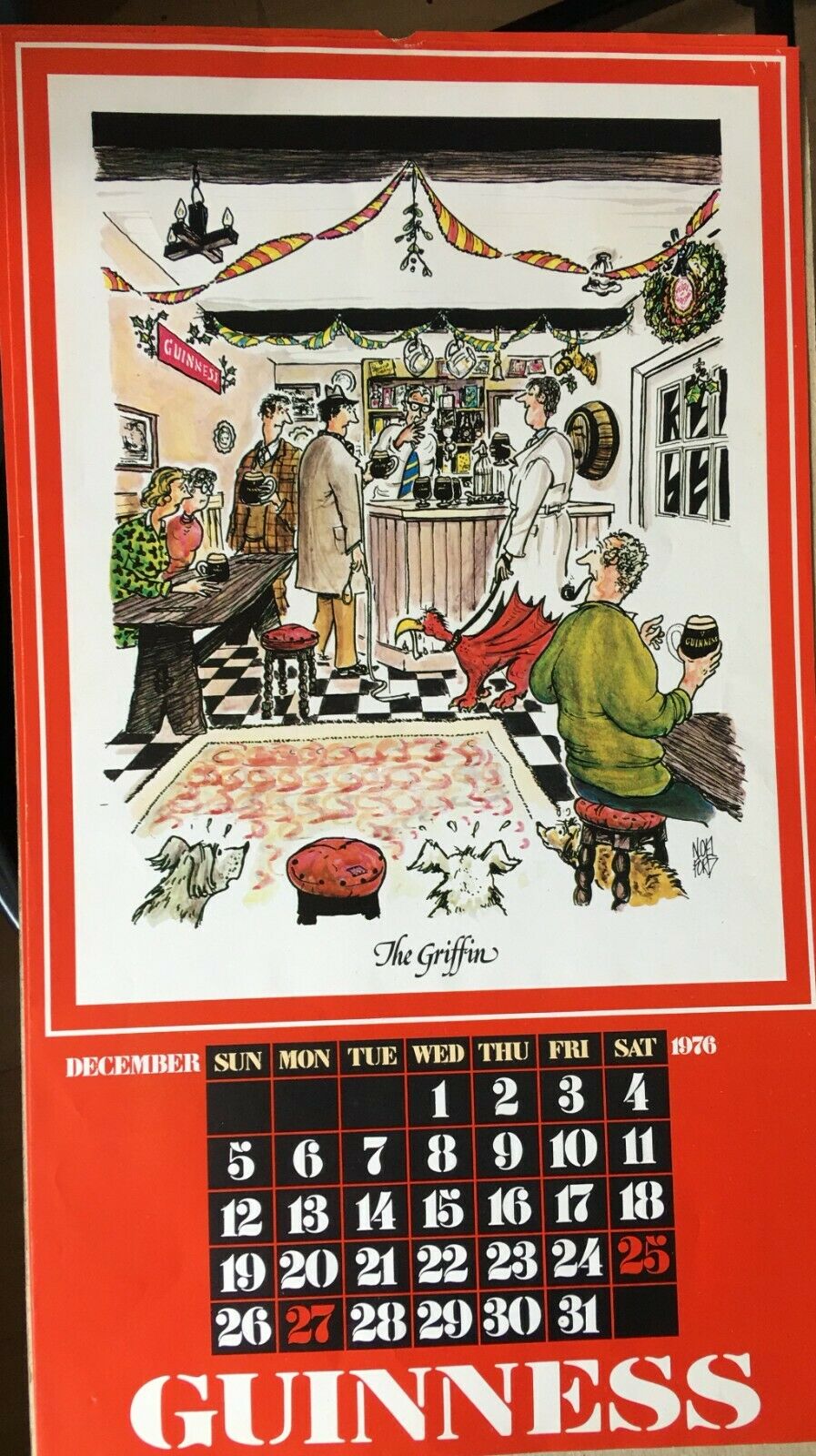 5 Vintage Original Months Guinness Calendars 1971-1981 Set 3Collection Of 5 Vintage Single