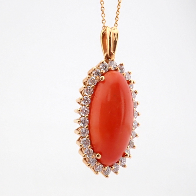 Natural Diamond 18K Rose/Pink Gold Necklace