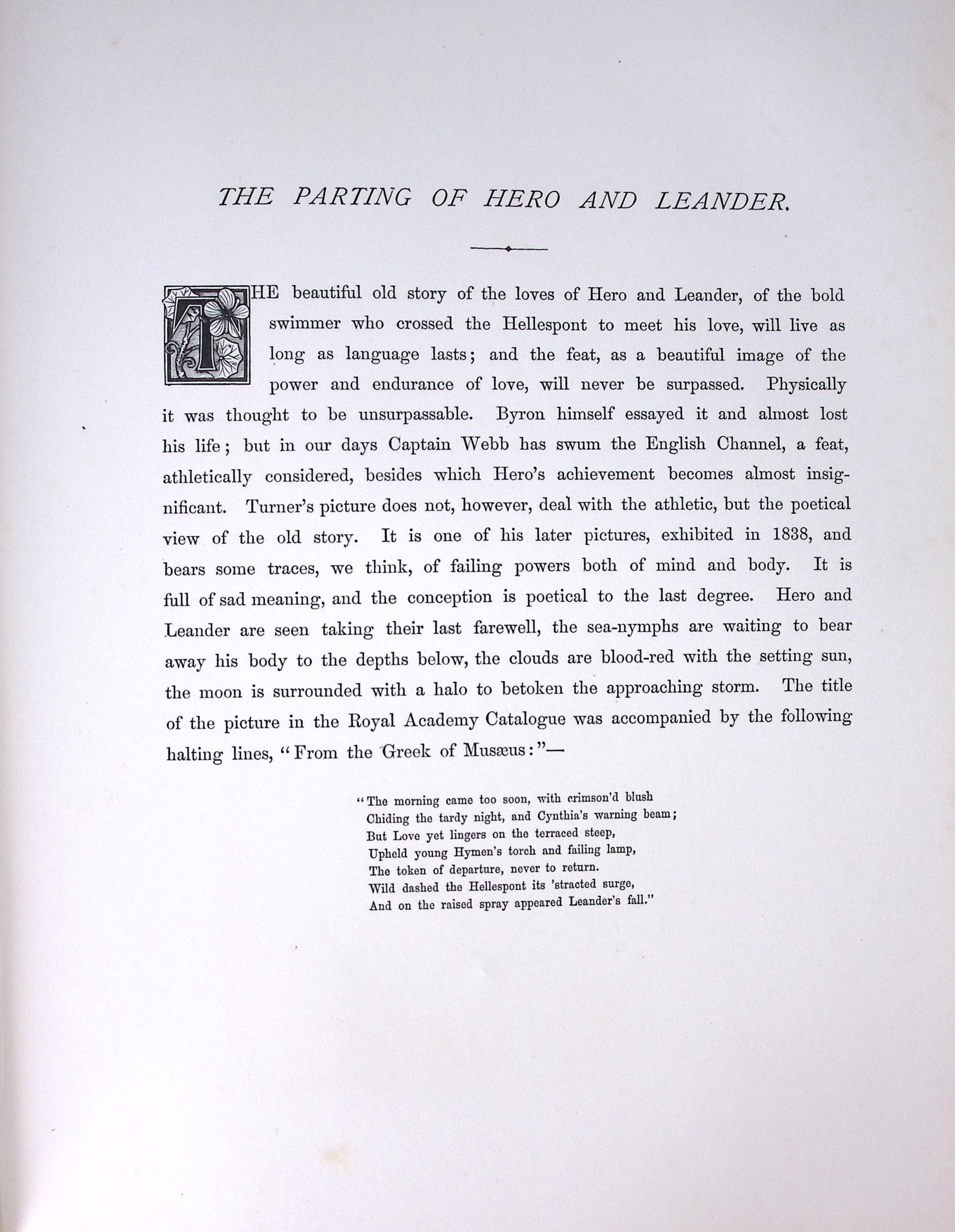 J.M.W Turner The Parting of Hero & Leander Antique Steel Engraving-17-TR