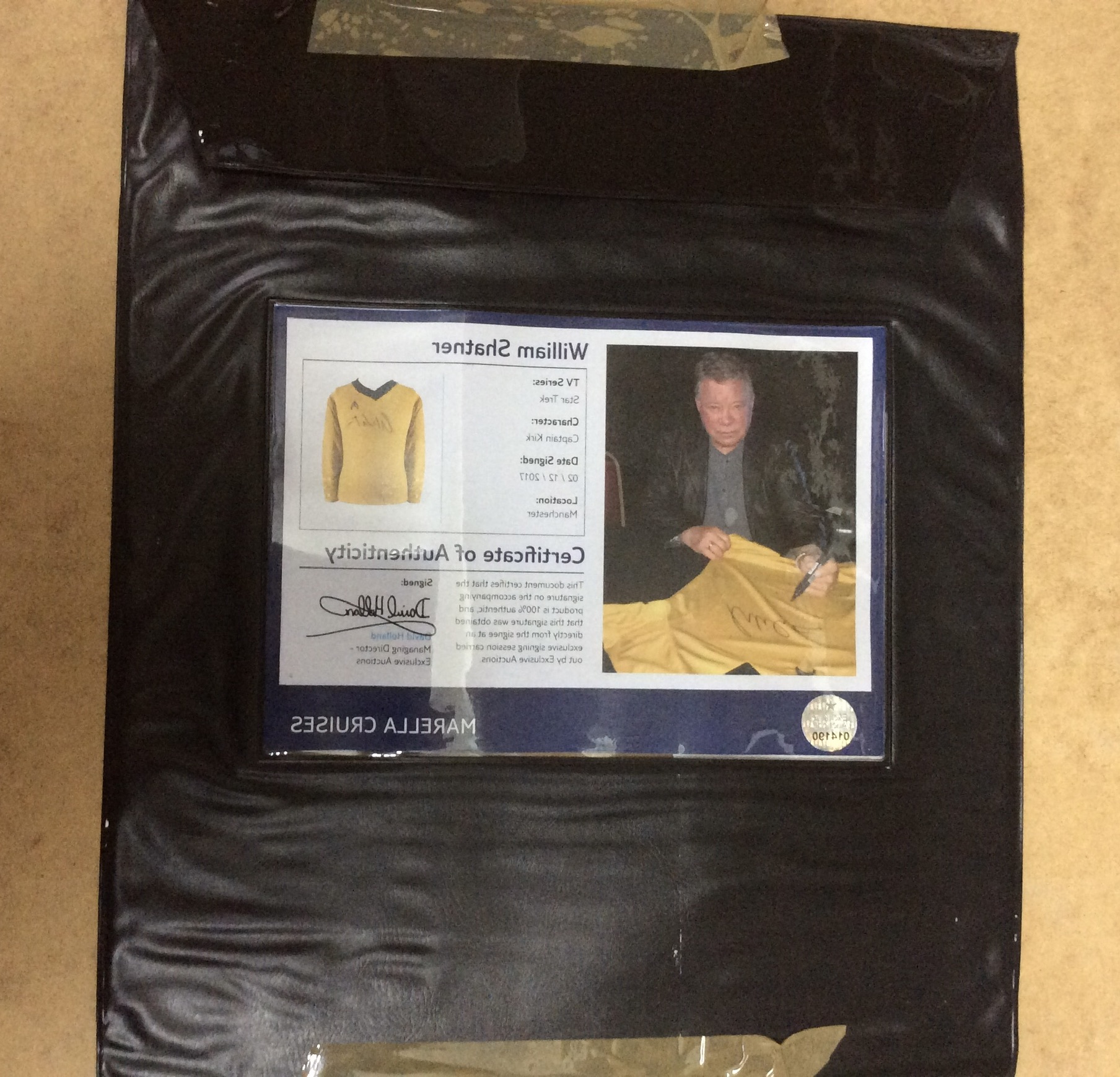 William Shatner “ Captain James T Kirk” Star Trek Framed Signed Top