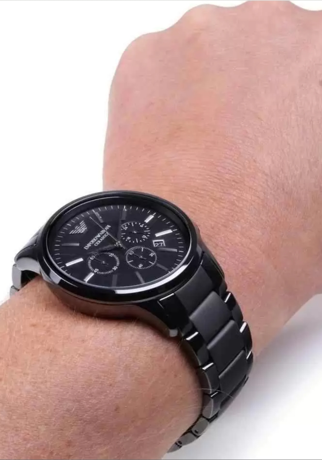 Emporio Armani AR1451 Men's Ceramica Black Ceramic Bracelet Quartz Chronograph Watch