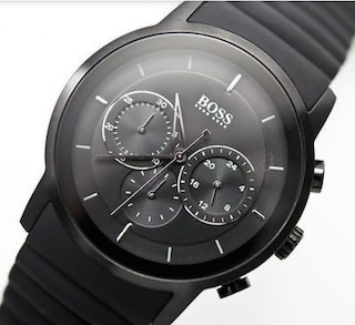 Hugo Boss 1512639 Men's All Black Rubber Strap Quartz Chronograph Watch
