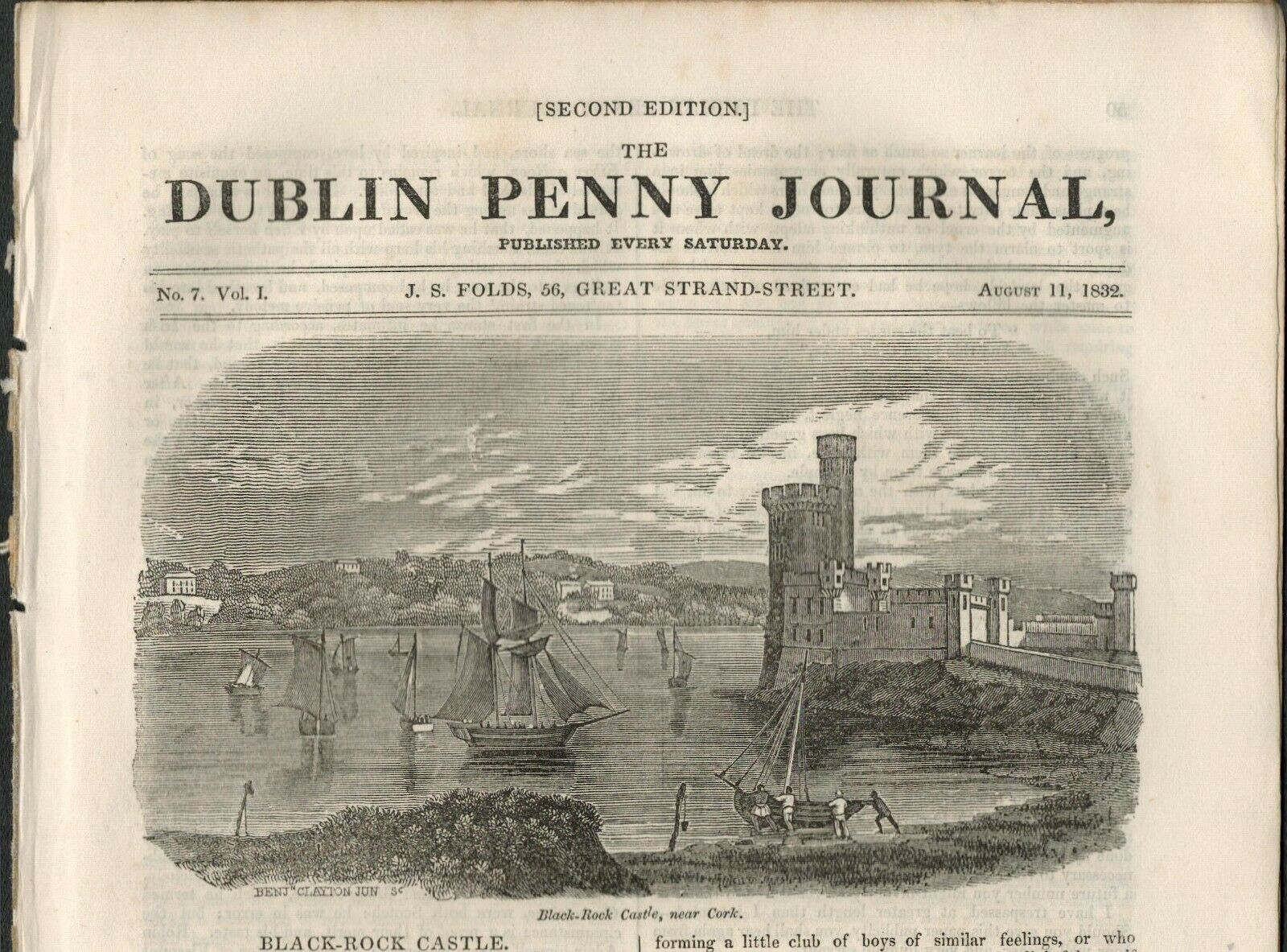 2 Antique Editions 1832 Dublin Penny Journal Cork Dublin-182 Original Antique Editions Of The 1832