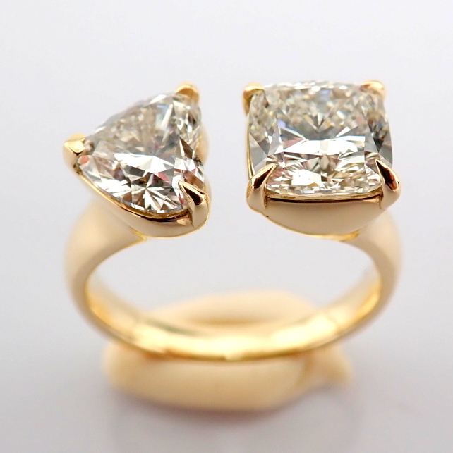 Cushion Cut Lab-Grown Diamond Ring - 3.77 Total Carat (IGI Certified)