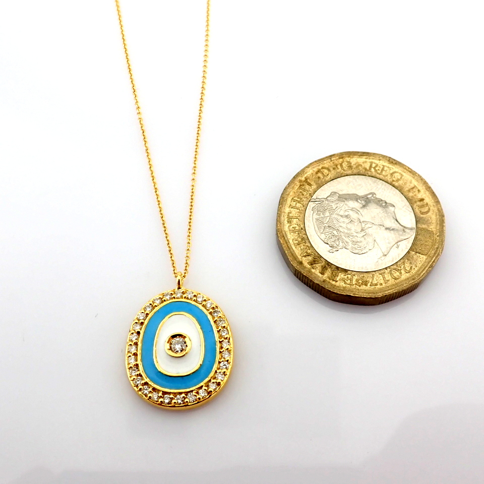 Natural Diamond 18K Yellow Gold Necklace