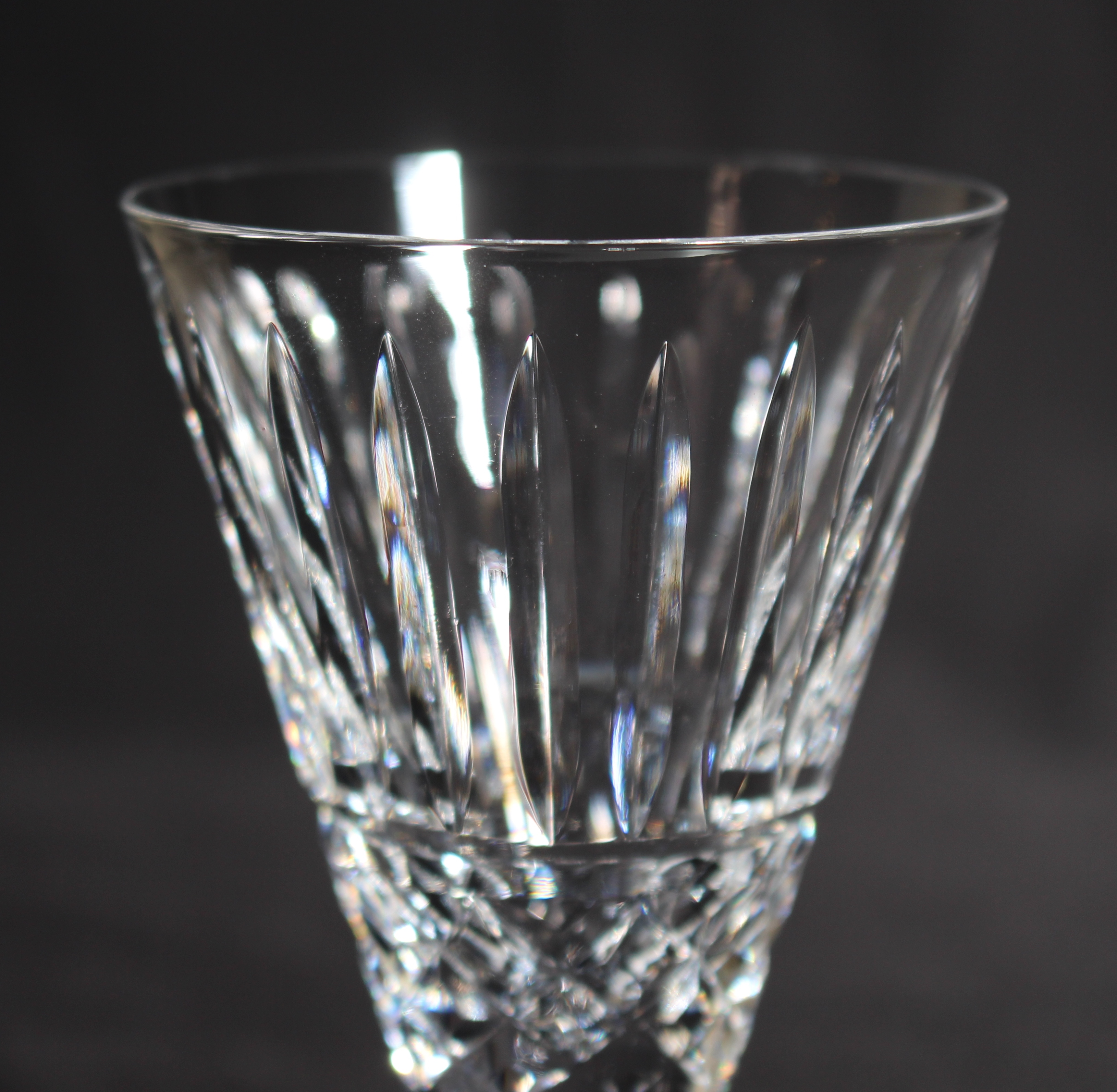 Set of 6 Vintage Waterford Cut Crystal Knopped Sherry Glasses