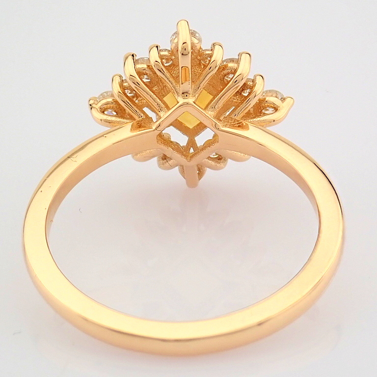 Certificated 14K Rose/Pink Gold Diamond & Citrin Ring (Total 0.97 ct Stone)