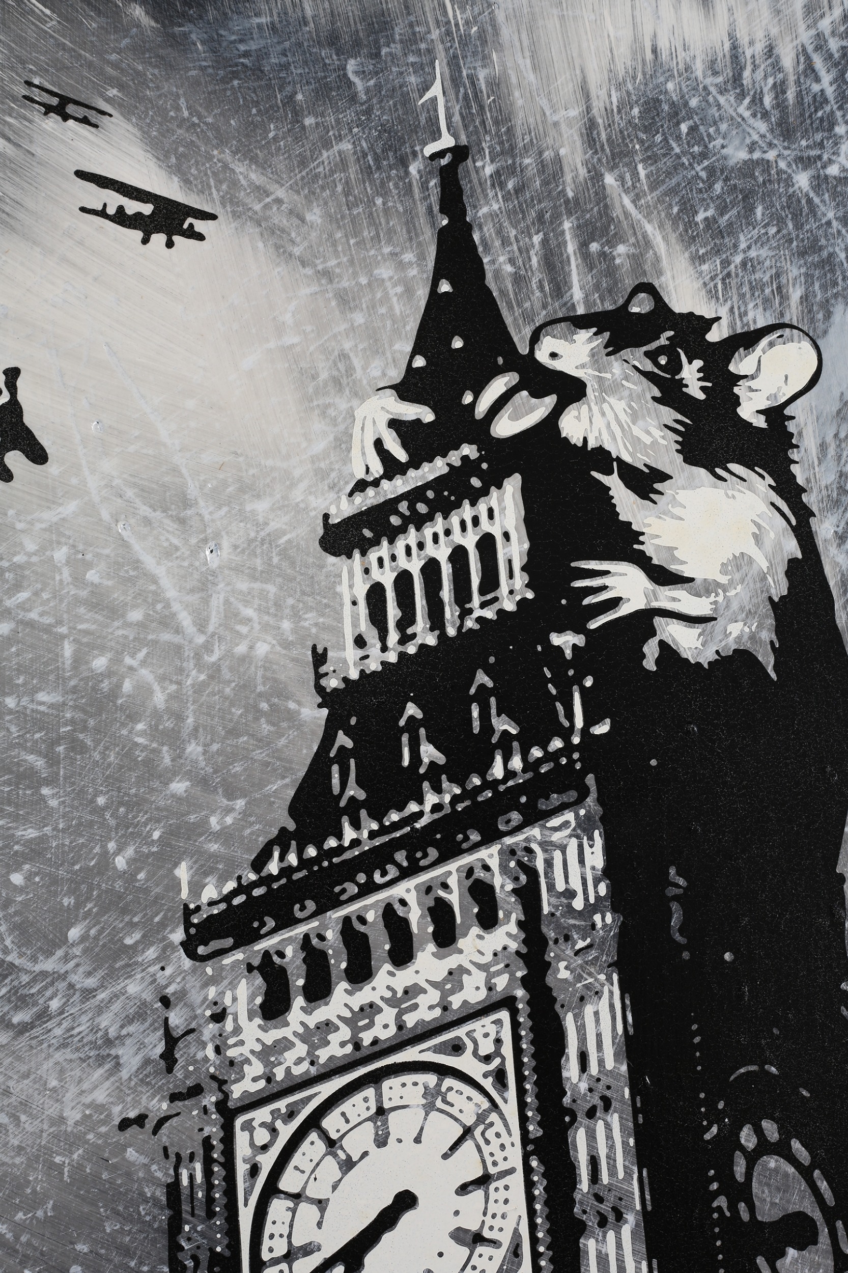 Rourke Van Dal (b1964) 'Rat On Big Ben', Spray Paint and Acrylic On Board, Signed, Editioned, 2009