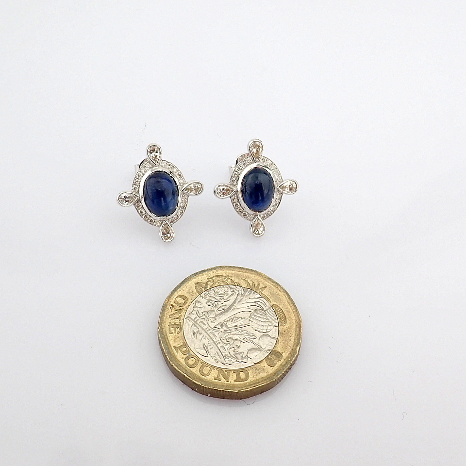 Natural Diamond 18K White Gold Earring