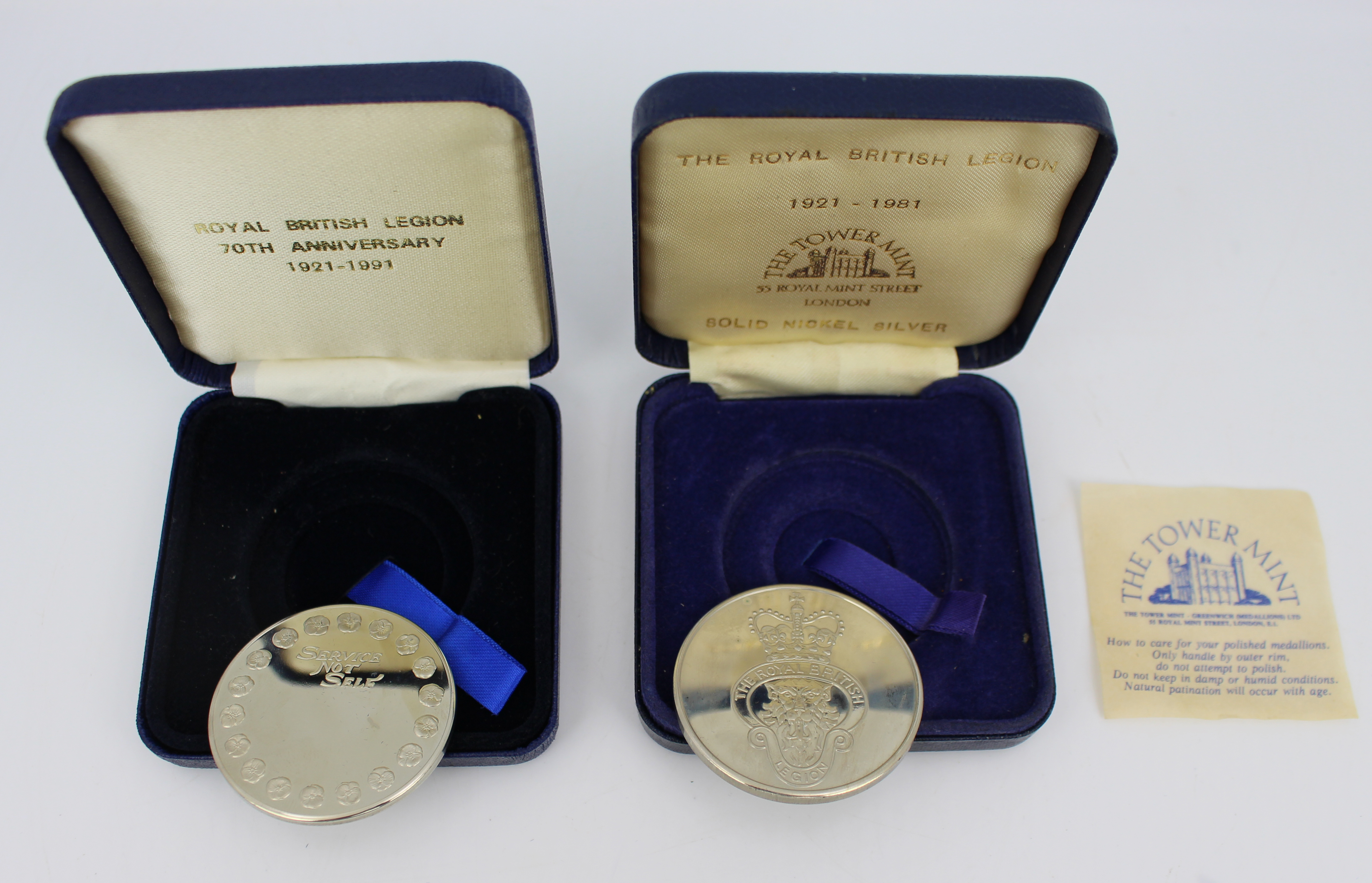 Two Cased Royal British Legion Medallions