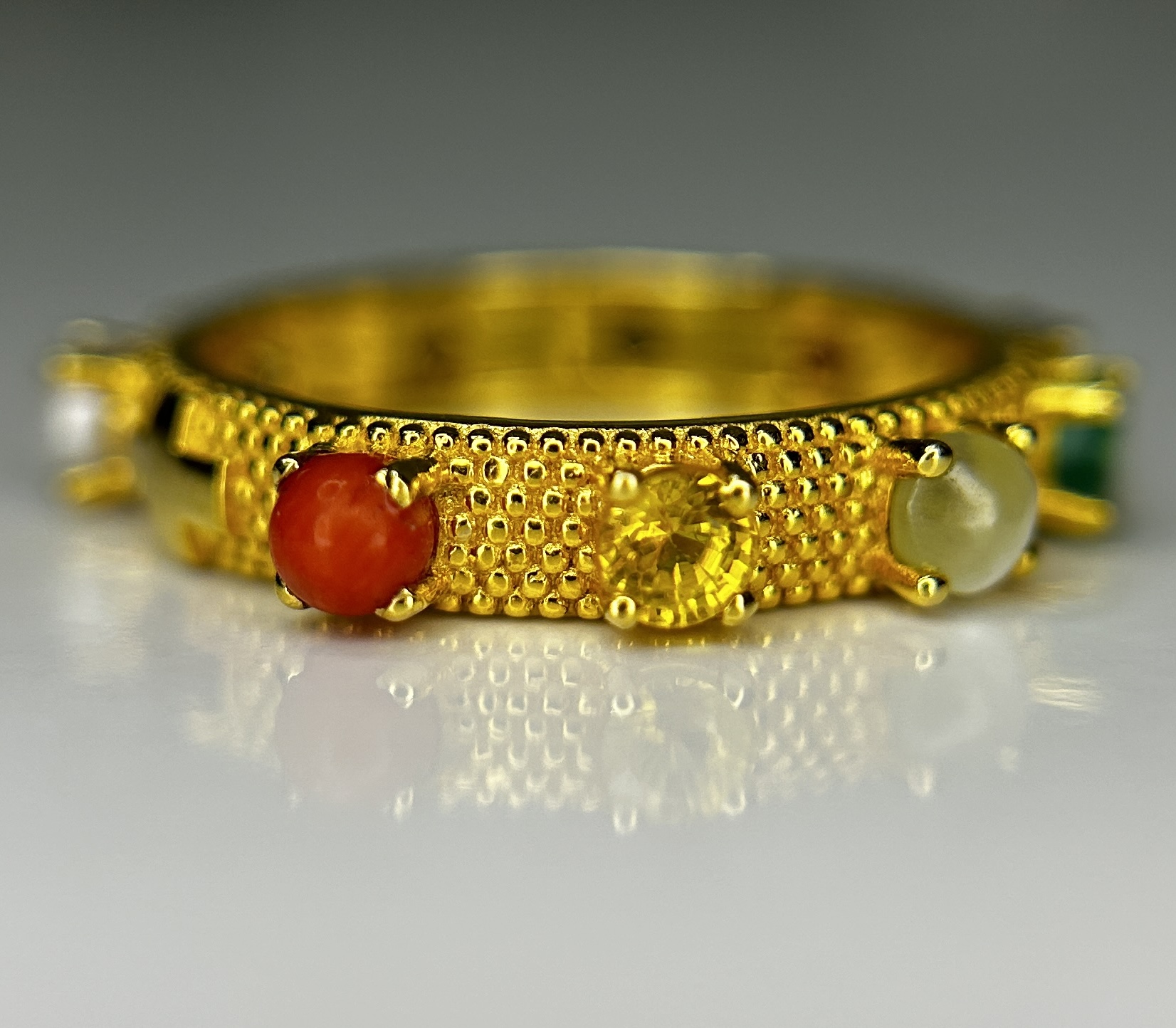 Beautiful Natural Multi Gemstone Rosary & 18k Gold