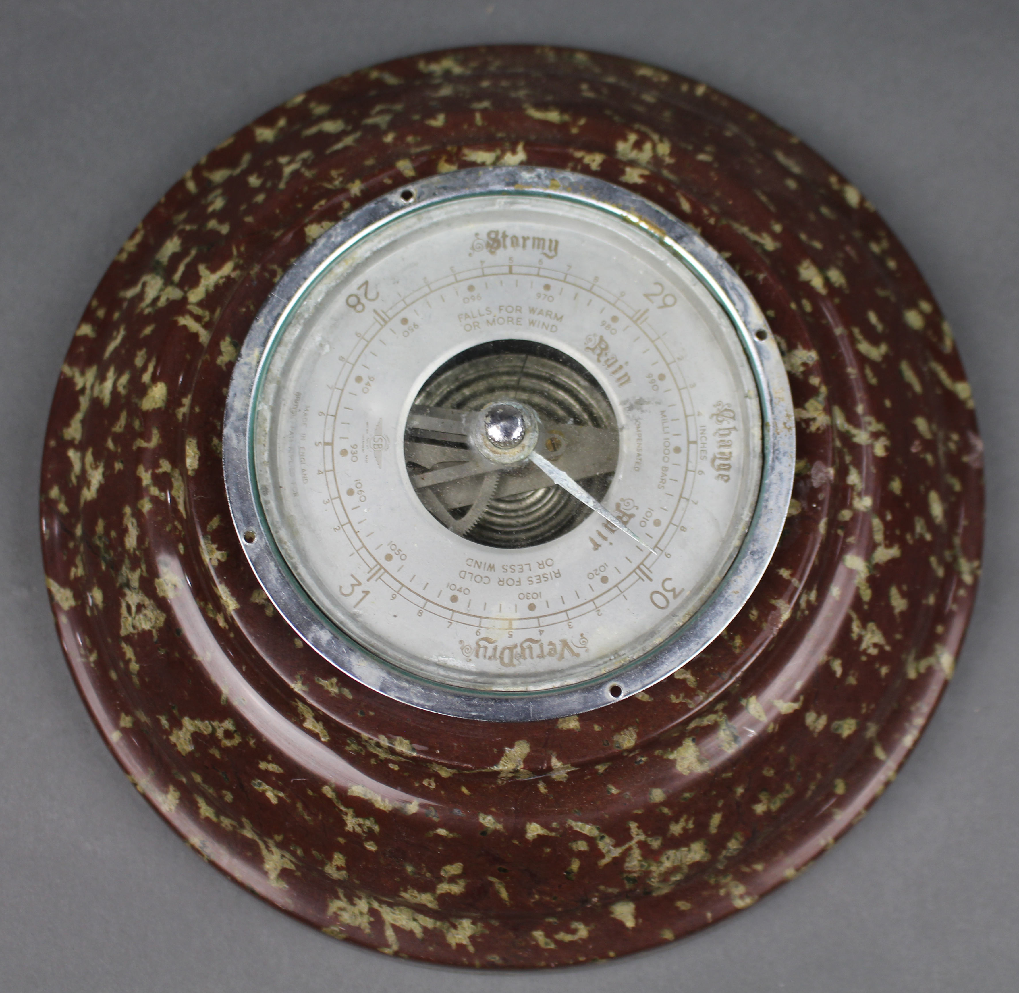 Vintage Aneroid Barometer with Marble Surround