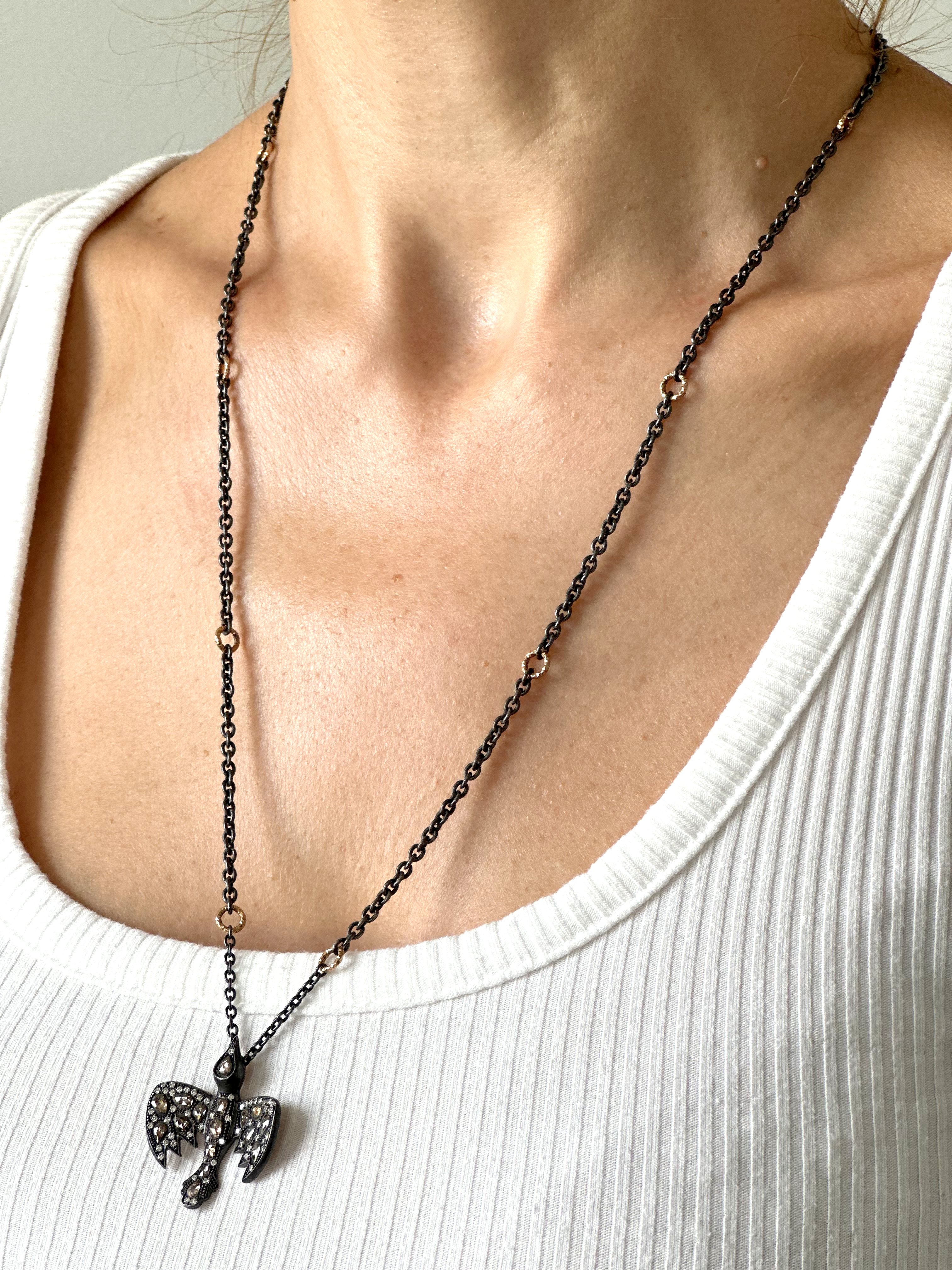 Natural Diamond 18K Rose/Pink Gold Necklace