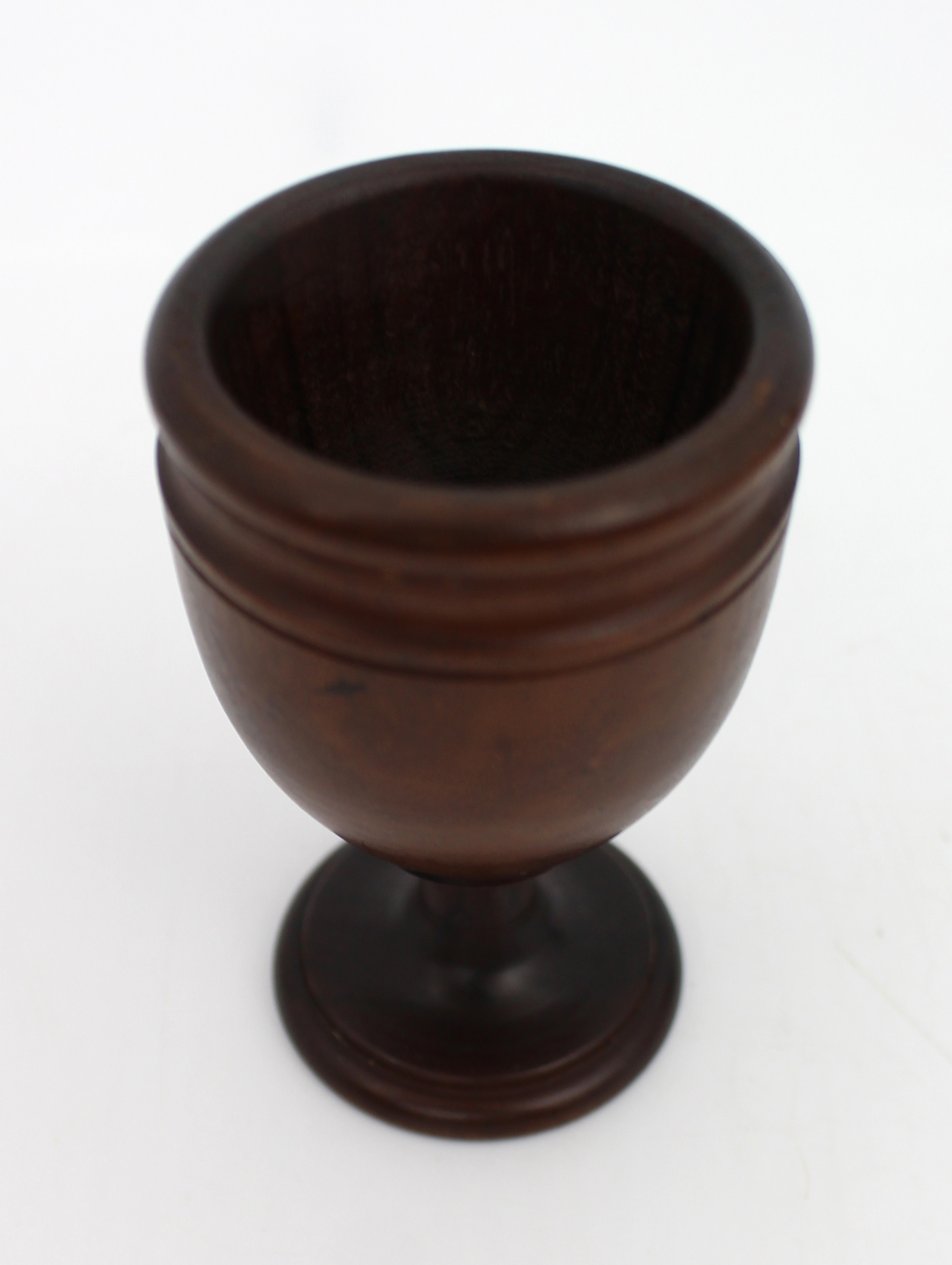Small Turned Rosewood Goblet or Egg Cup, 19th Century