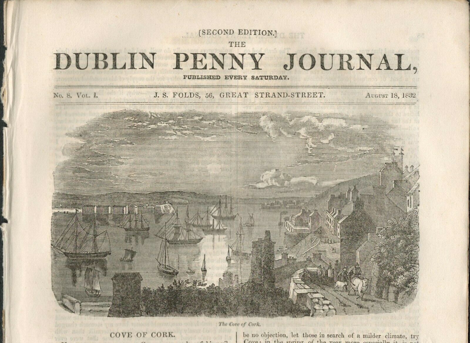 2 Antique Editions 1832 Dublin Penny Journal Cork Dublin-182 Original Antique Editions Of The 1832