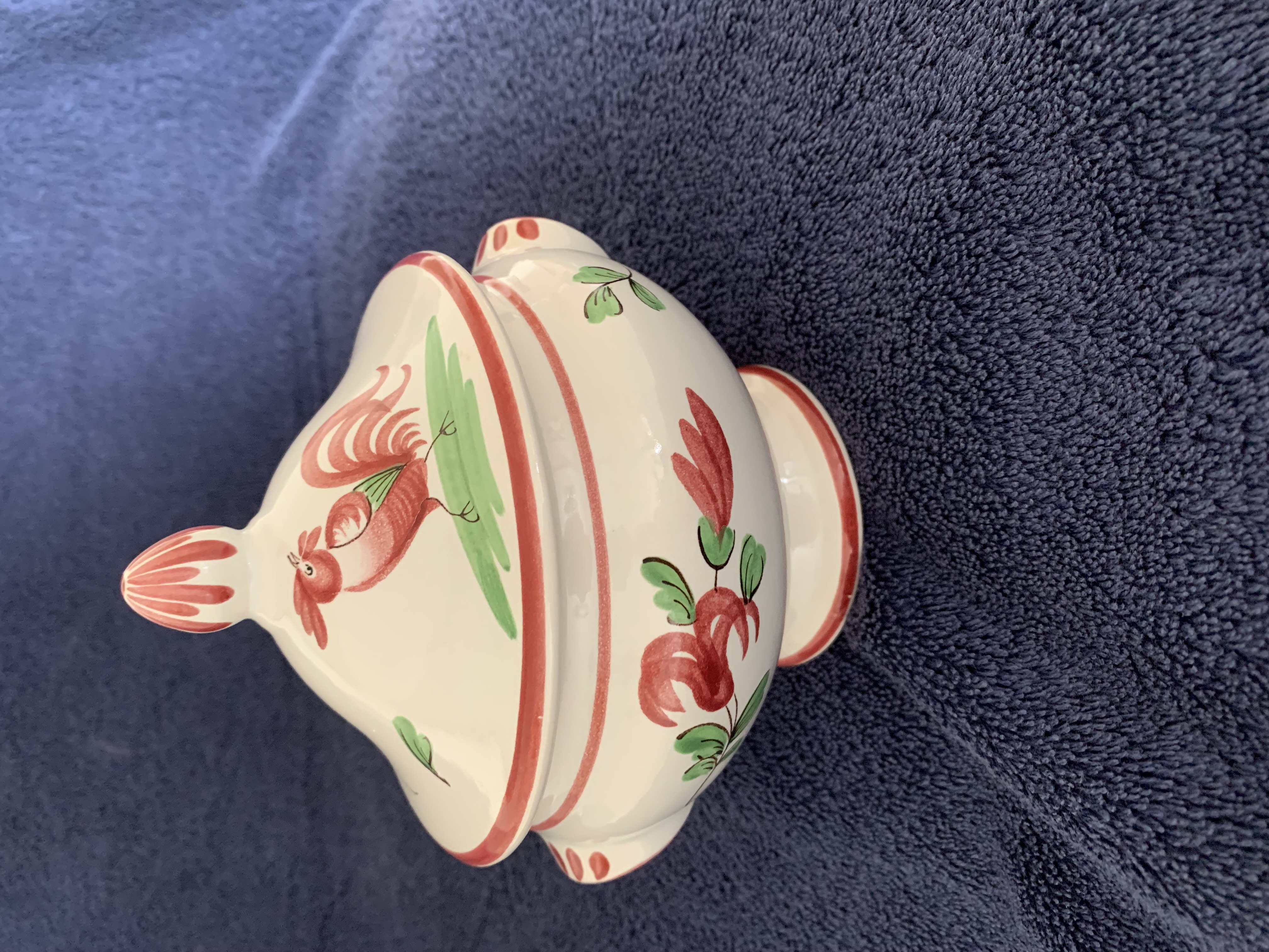 Antique French Sugar Bowl, c1920’s, Fait Main, Faiences d’Art, Strasbourg.