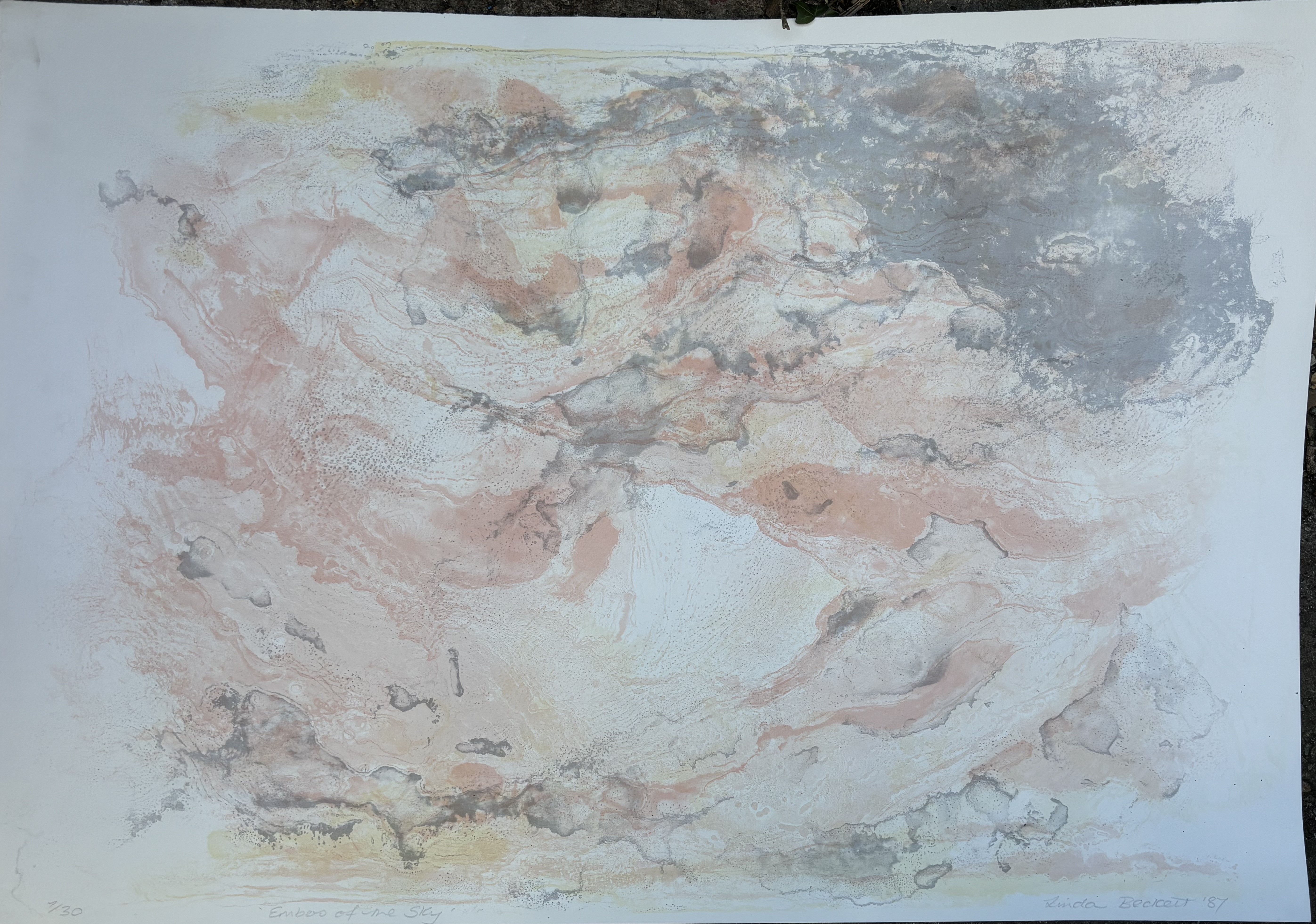 Linda Beckett Very Rare (x/30) Curwen Printed Embers of The Sky Free Post In UK