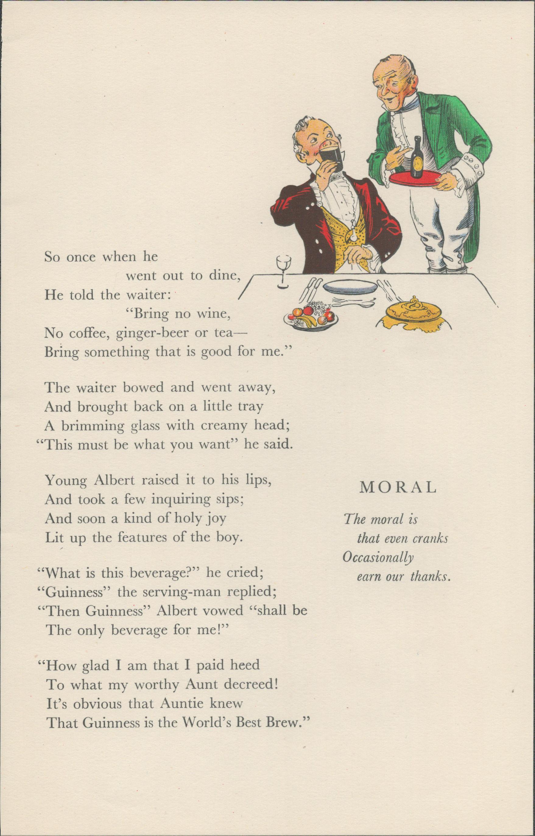 Double Sided Guinness Print 1934 "A Vision Of Christmas Eve"A Genuine Double Sided Lithographed