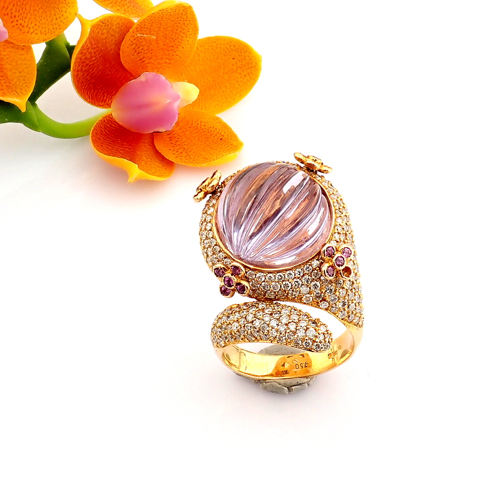 Natural Diamond 18K Rose/Pink Gold Ring