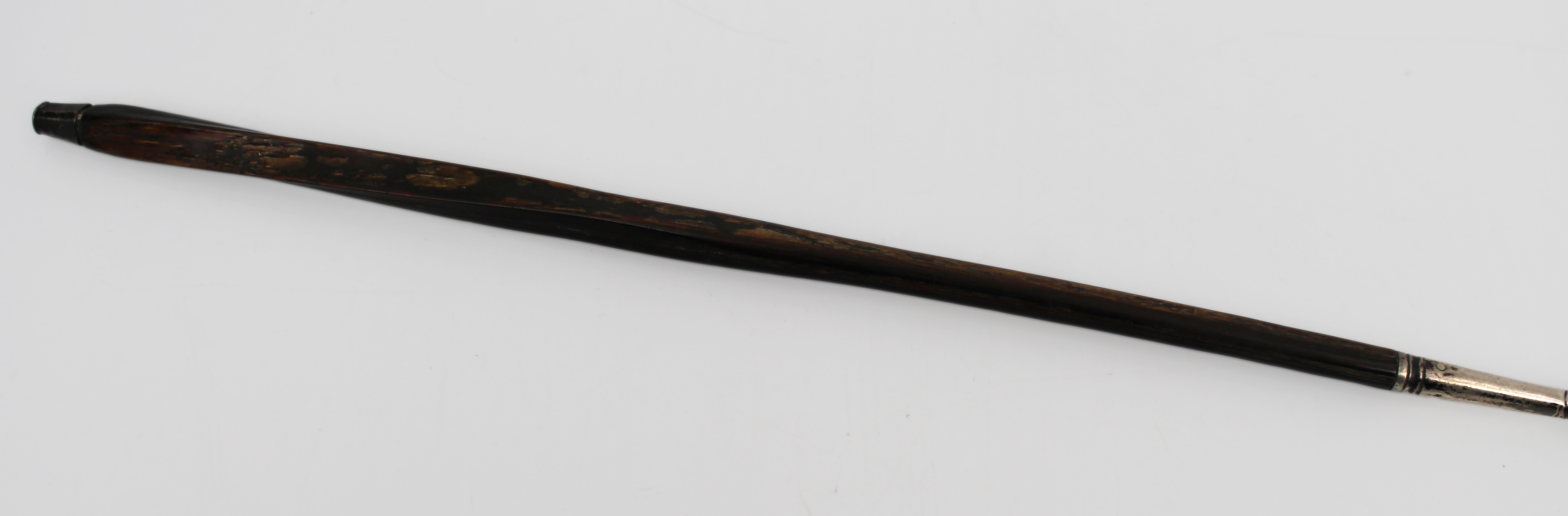 Antique Solid Silver & Macassar Ebony Punch / Toddy Ladle – Early 19th Century