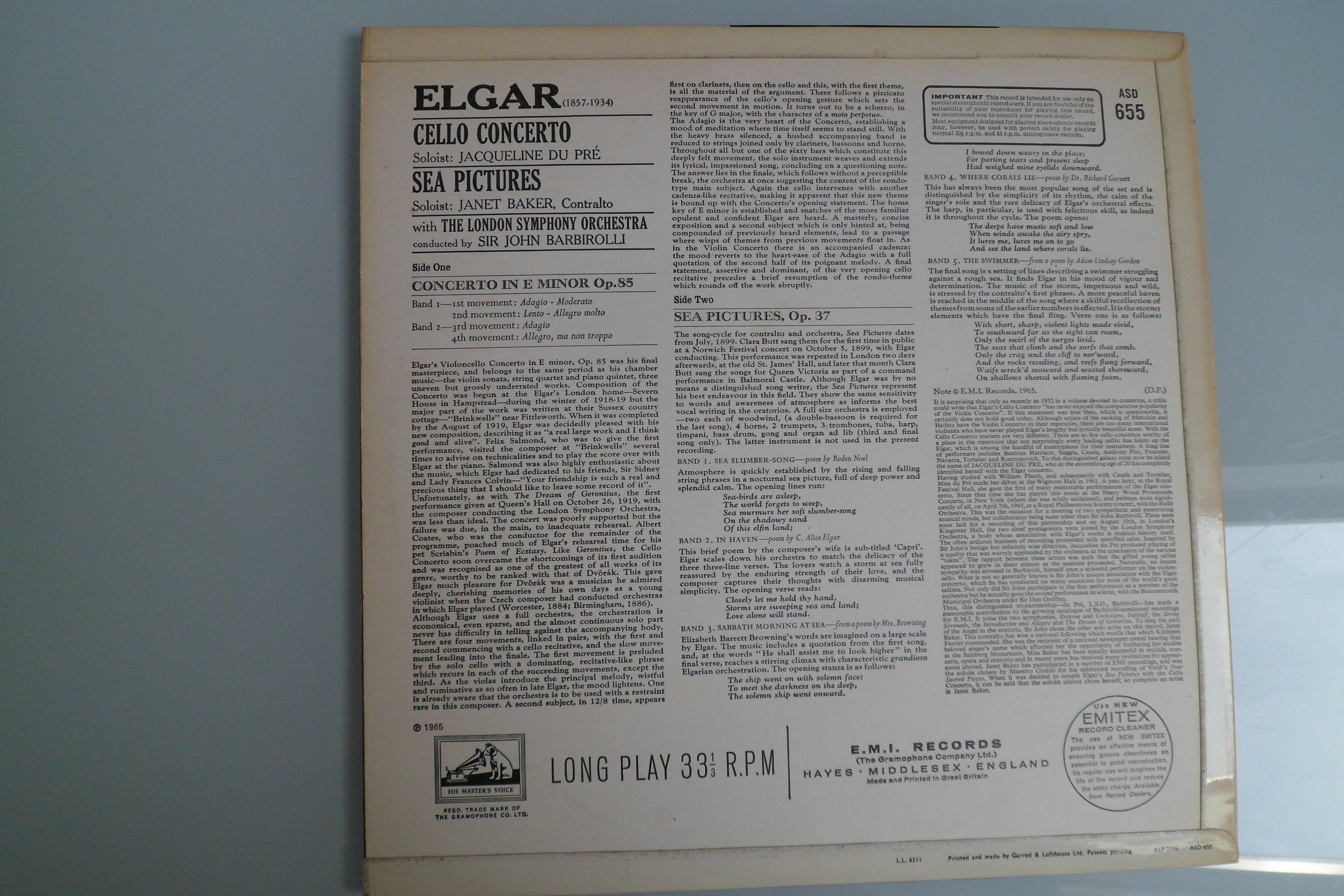 Extremely sought after Elgar*, Jacqueline Du Pr_, Sir John Barbirolli, London Symphony