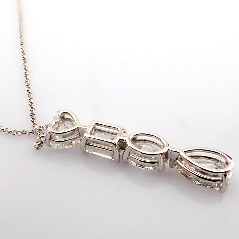 Emerald Cut Lab-Grown Diamond Necklace - 4.4 Total Carat (IGI Certified)