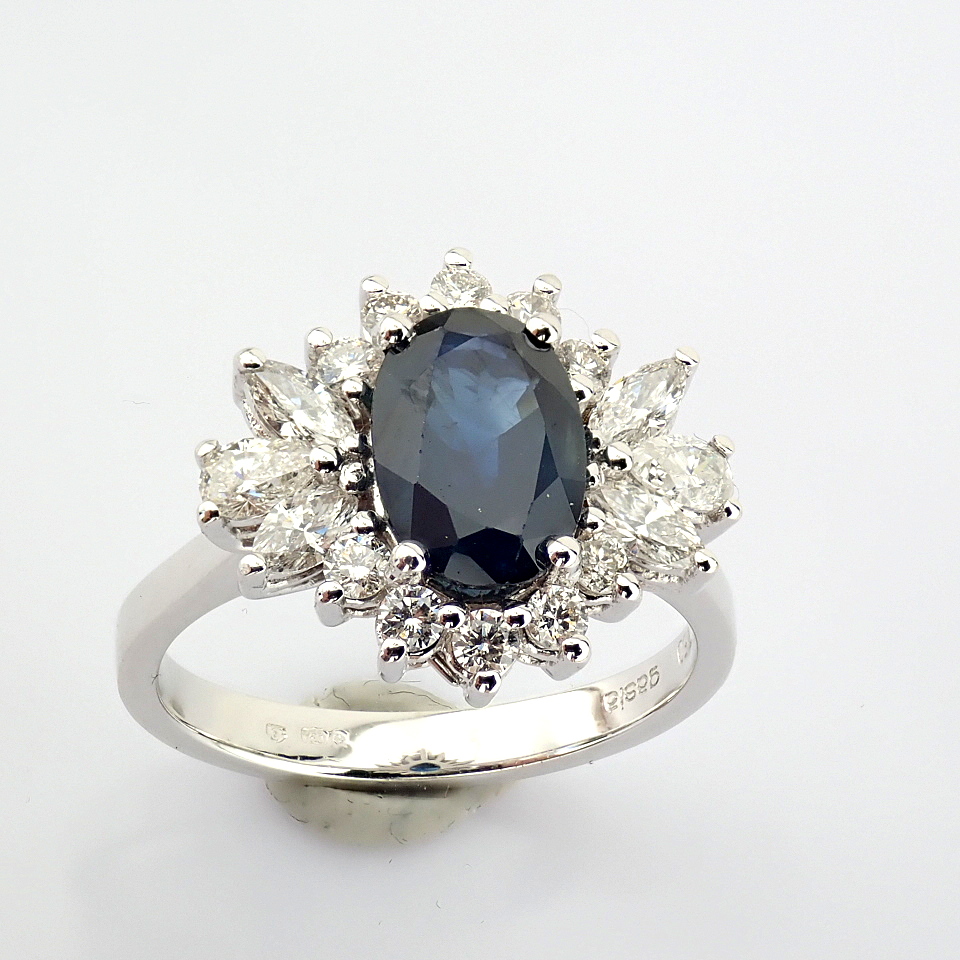 Natural Diamond 18K White Gold Ring