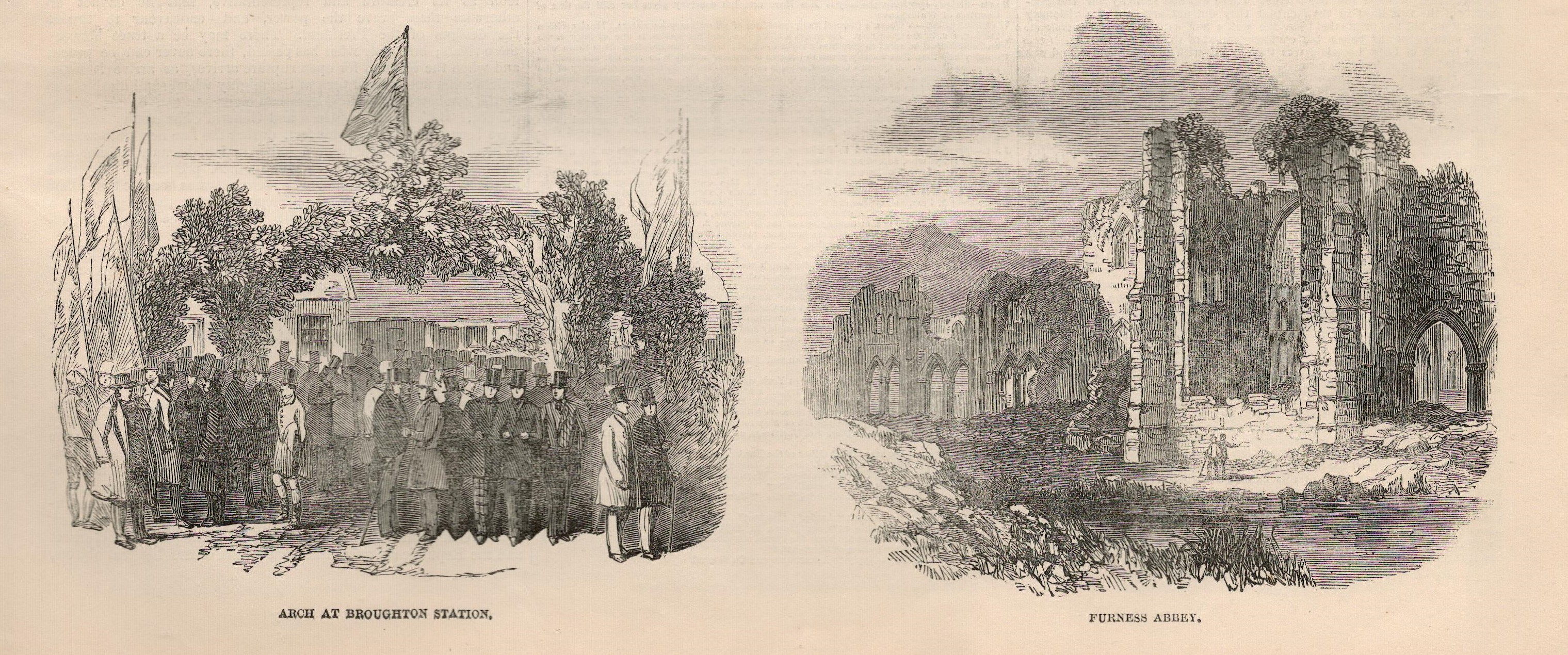 Opening Whitehaven & Furnace Railway Junction 1847Antique Complete Edition The Illustrated News
