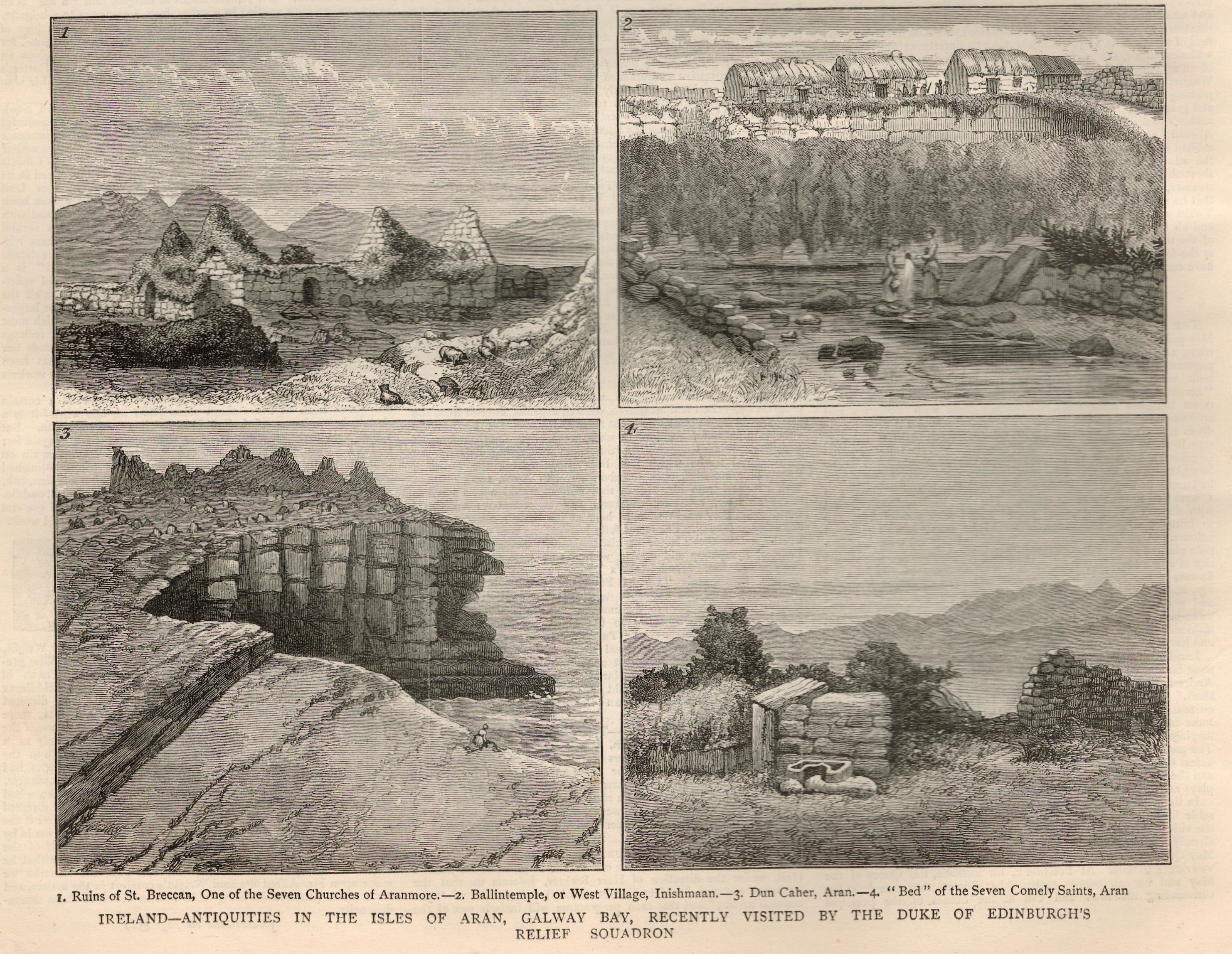 1880 Famine & Distress West Of Ireland Isle Of Aran, Galwaybay, InnishmaanGenuine Antique Edition