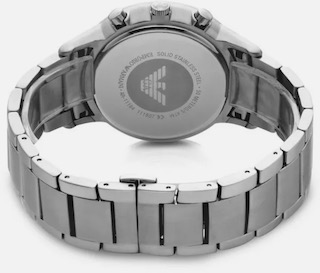 Emporio Armani AR11164 Men's Blue Dial Silver Bracelet Chronograph Watch