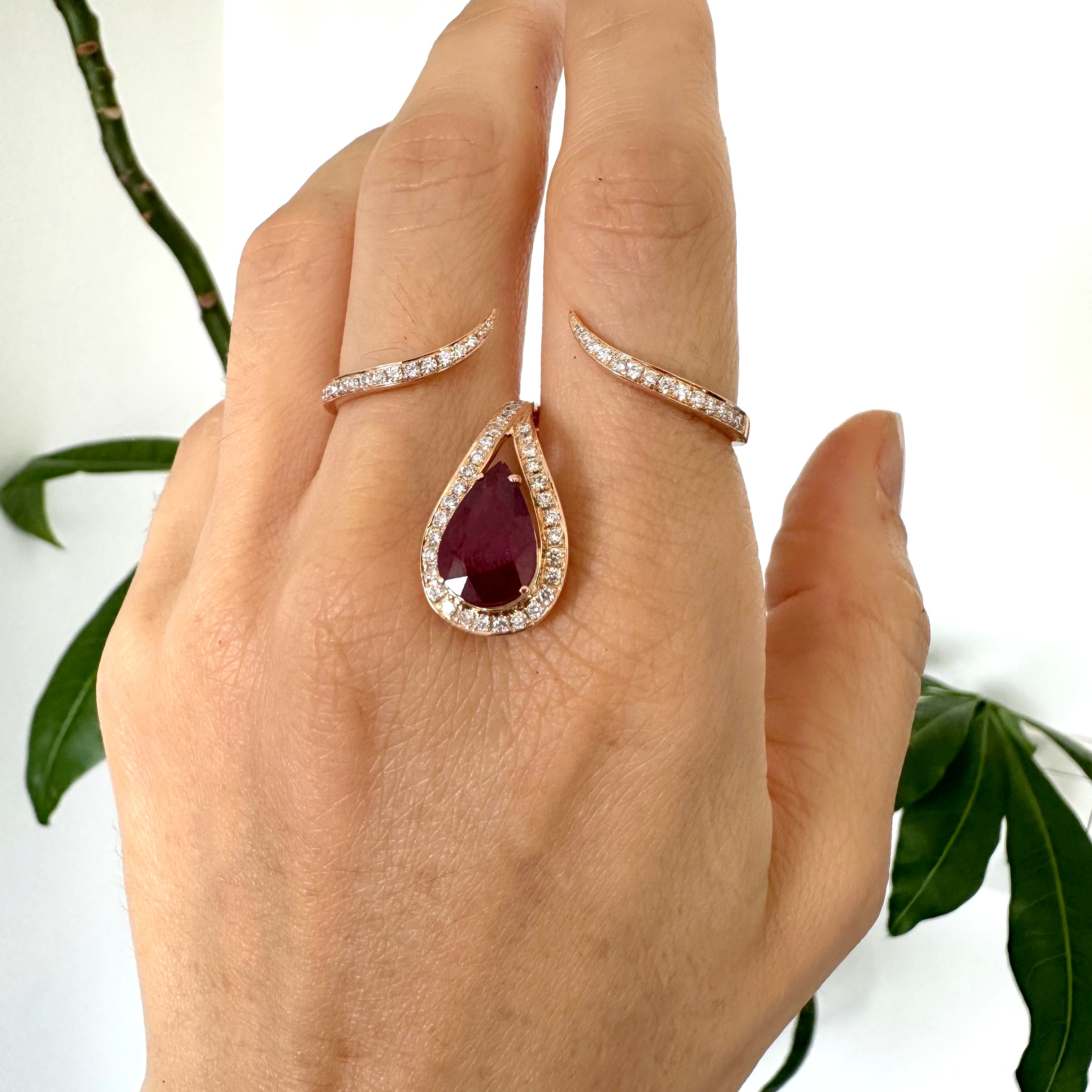 Natural Diamond 18K Rose/Pink Gold Ring