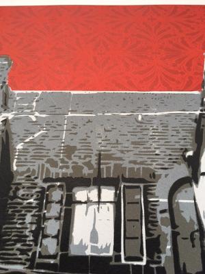 Logan Hicks (b.1971 ) Sunset Apartment Complex, Screen Print, Early Limited Ed, Black Rat Press 2008