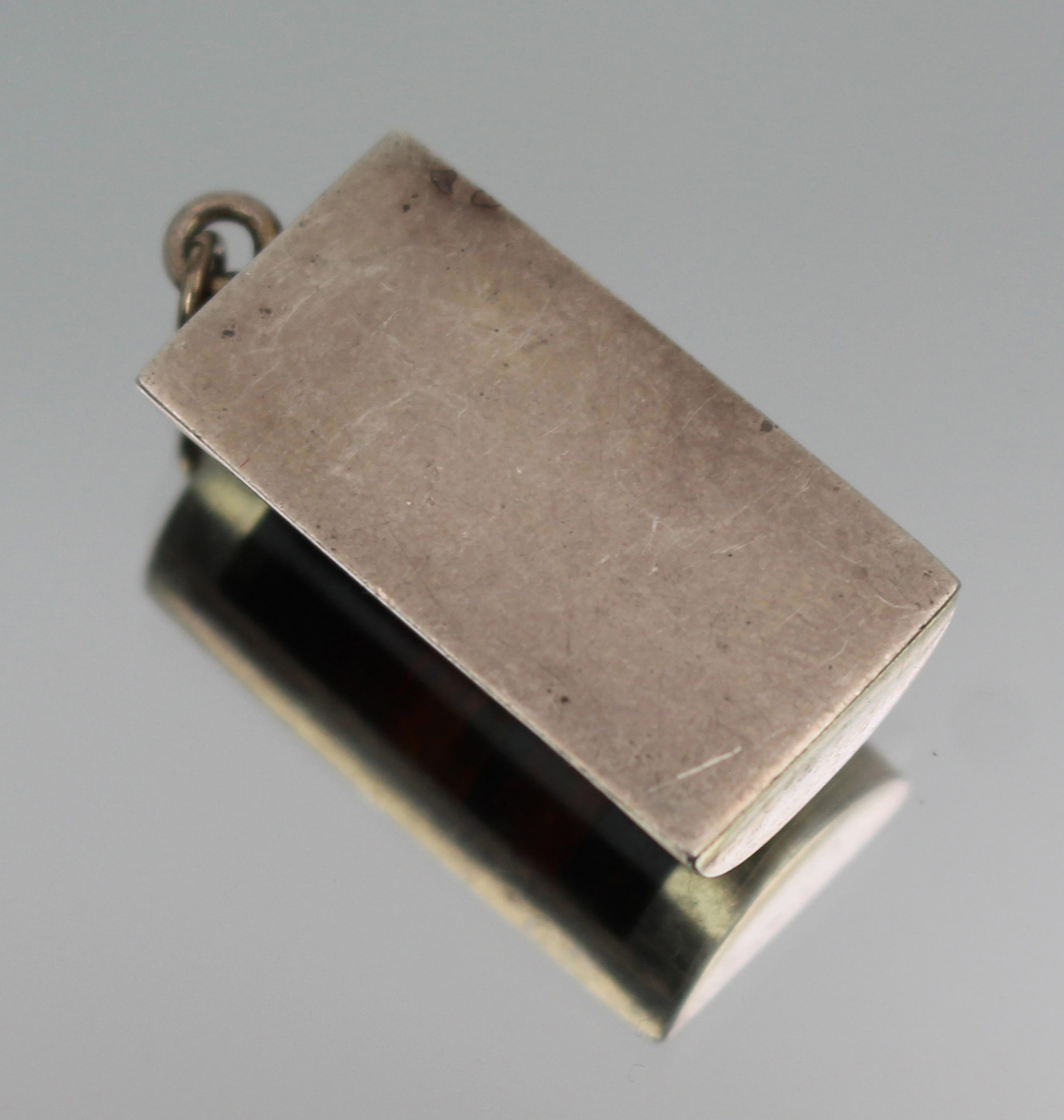 Vintage Modernist Baltic Amber and Silver Pendant