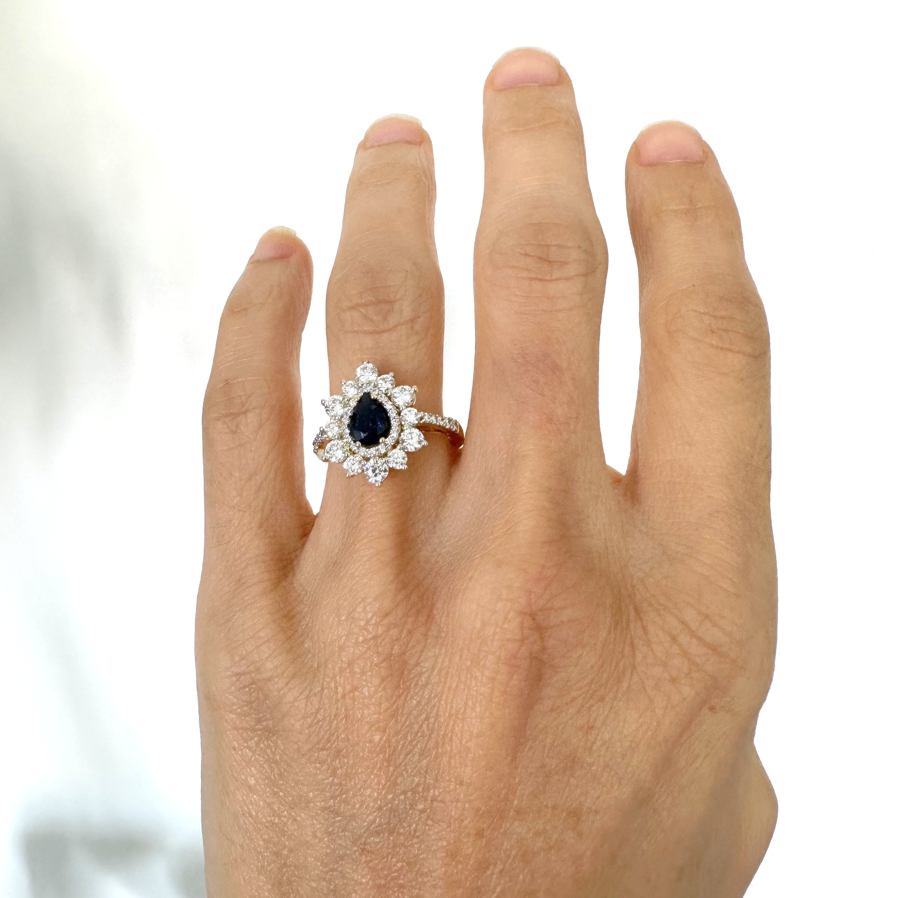 Natural Diamond 18K Yellow Gold Ring