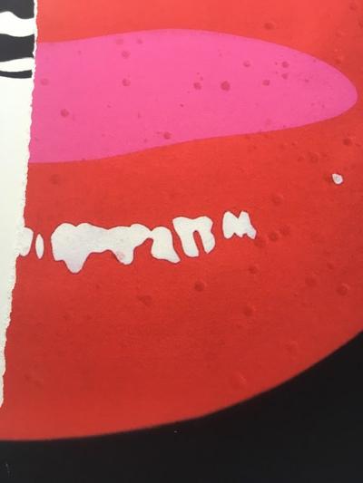Pure Evil (British 1968-) Marlenes Lips De-constructed - Unique Offset Lithograph 2012