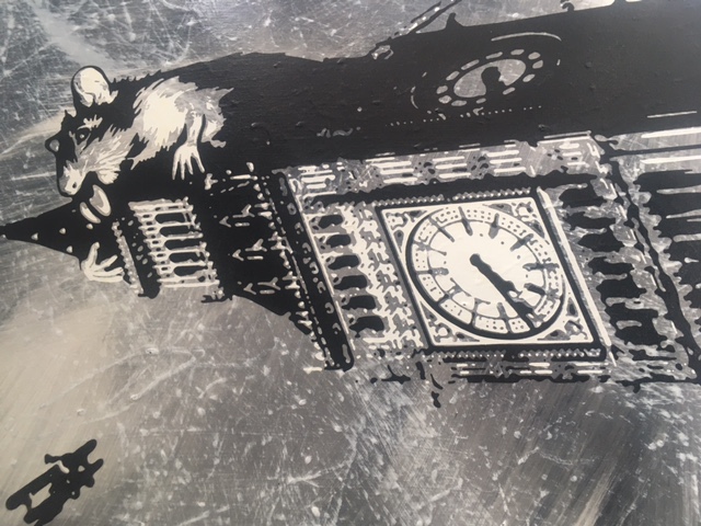 Rourke Van Dal (b1964) 'Rat On Big Ben', Spray Paint and Acrylic On Board, Signed, Editioned, 2009