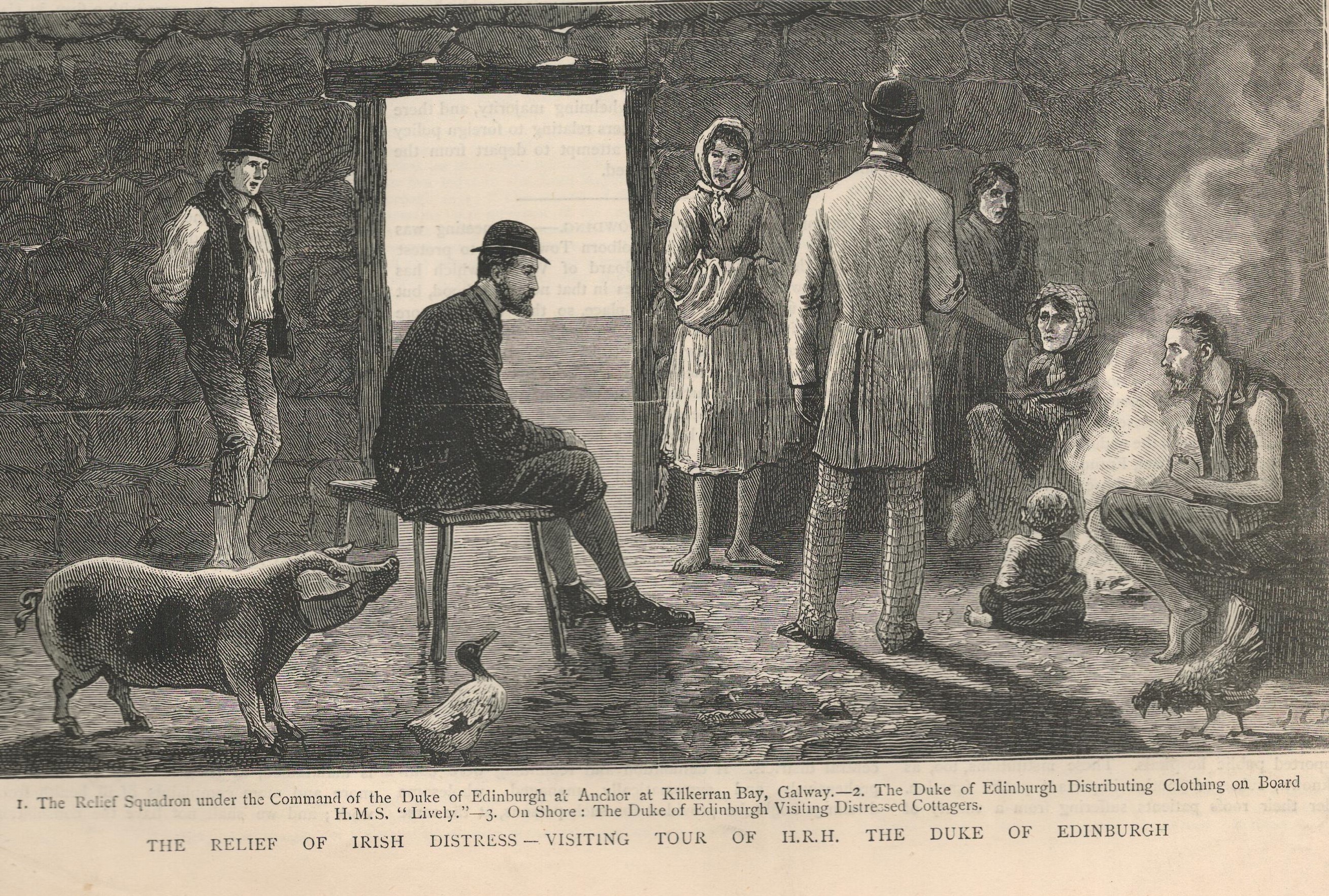 1880 The Famine & Distress West Of Ireland Killkerran Bay GalwayOriginal Antique Complete 1880