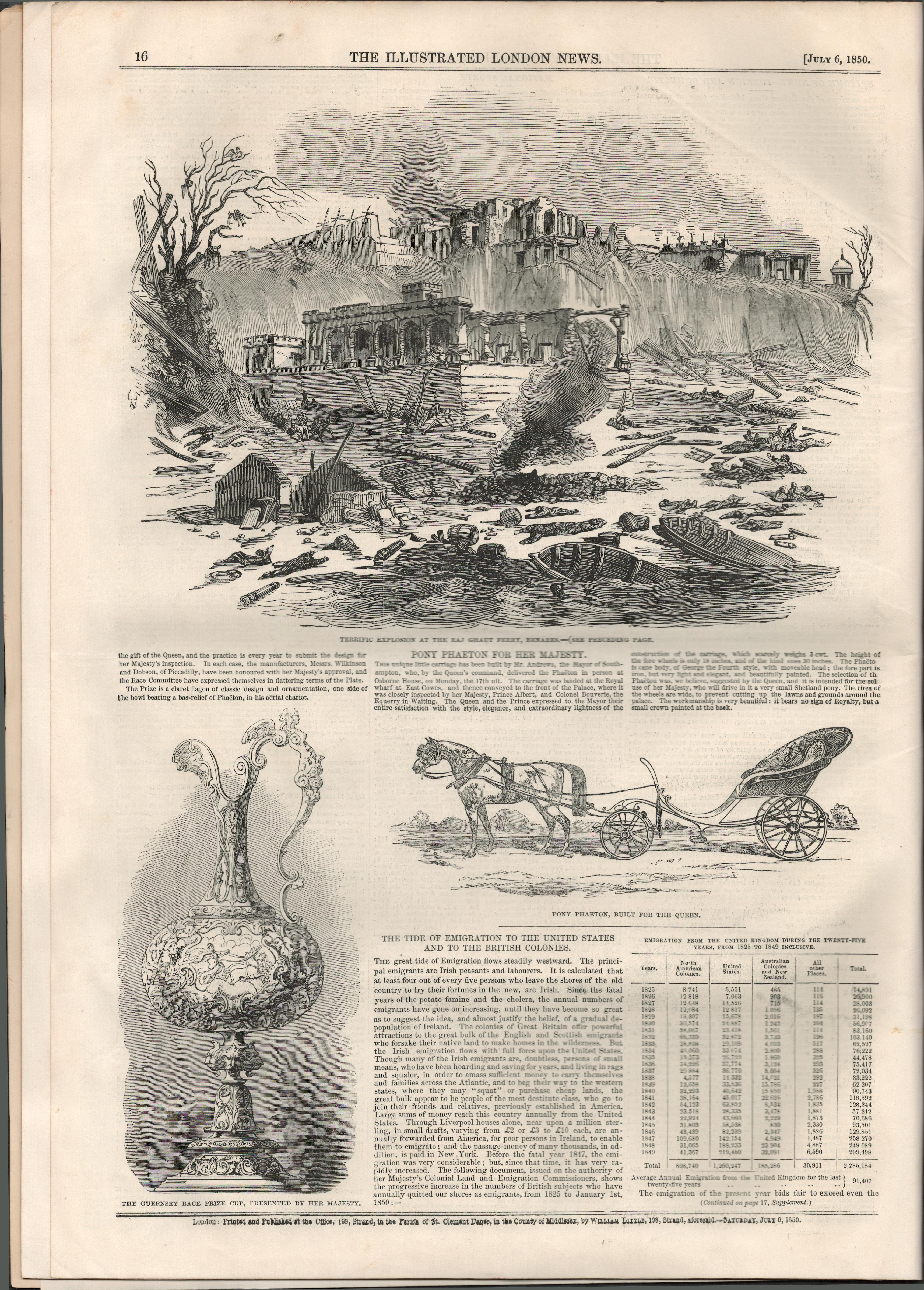 Irish Famine 1850 Newspaper 4 Out Of Every 5 People Emigrating Are IrishOriginal Antique Complete