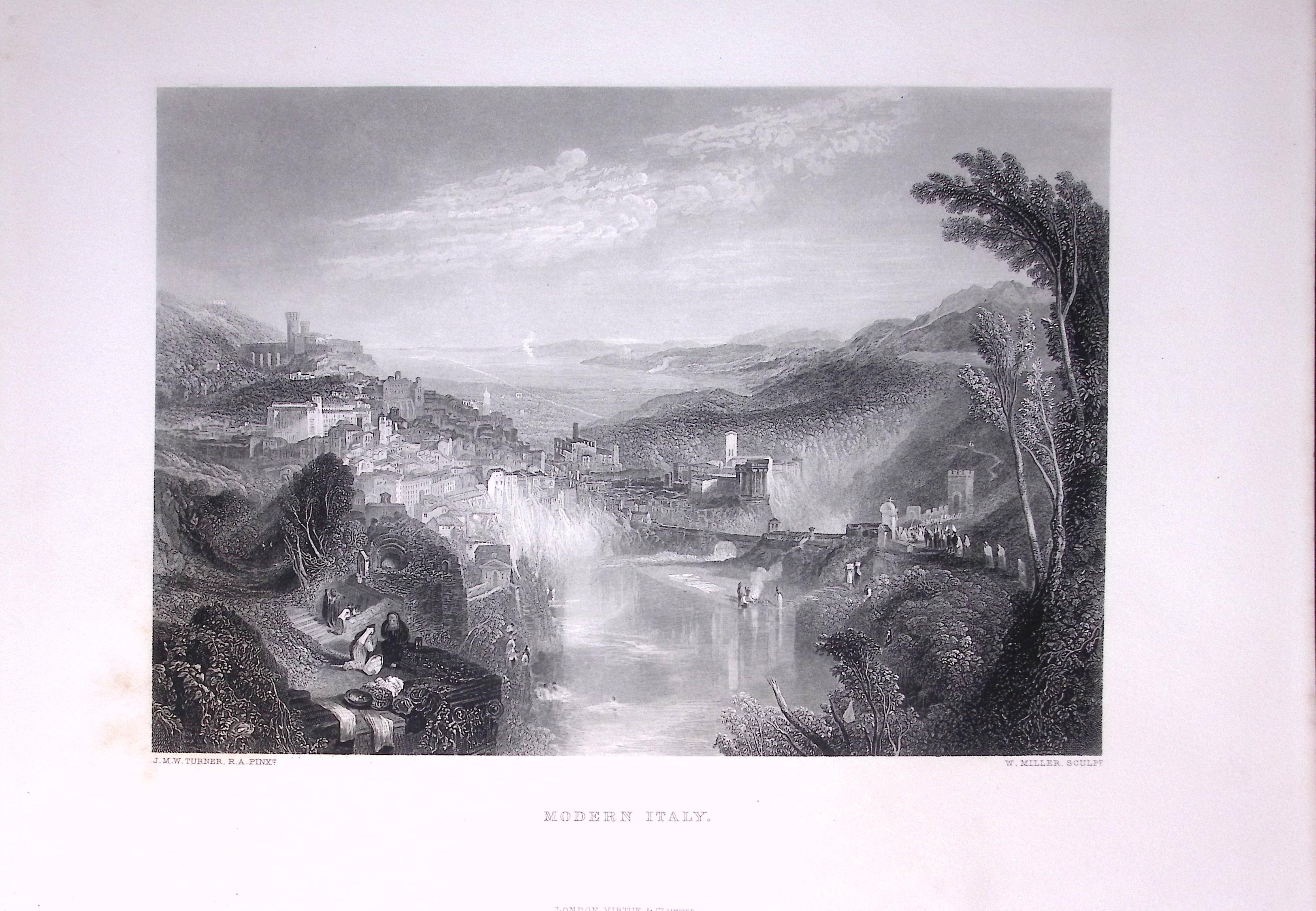 J.M.W Turner View of Ancient Italy Antique Steel Engraving-16-TR