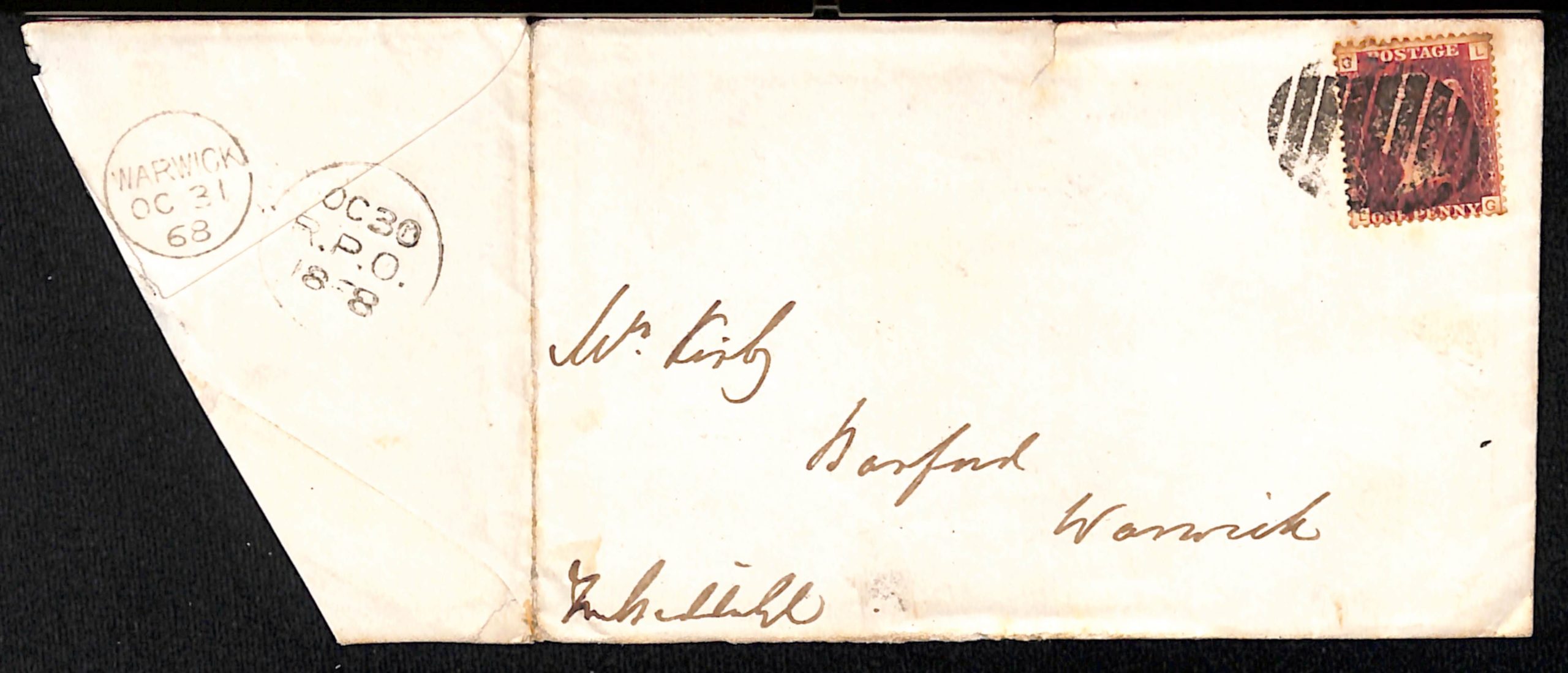 G.B. - Travelling Post Offices 1868