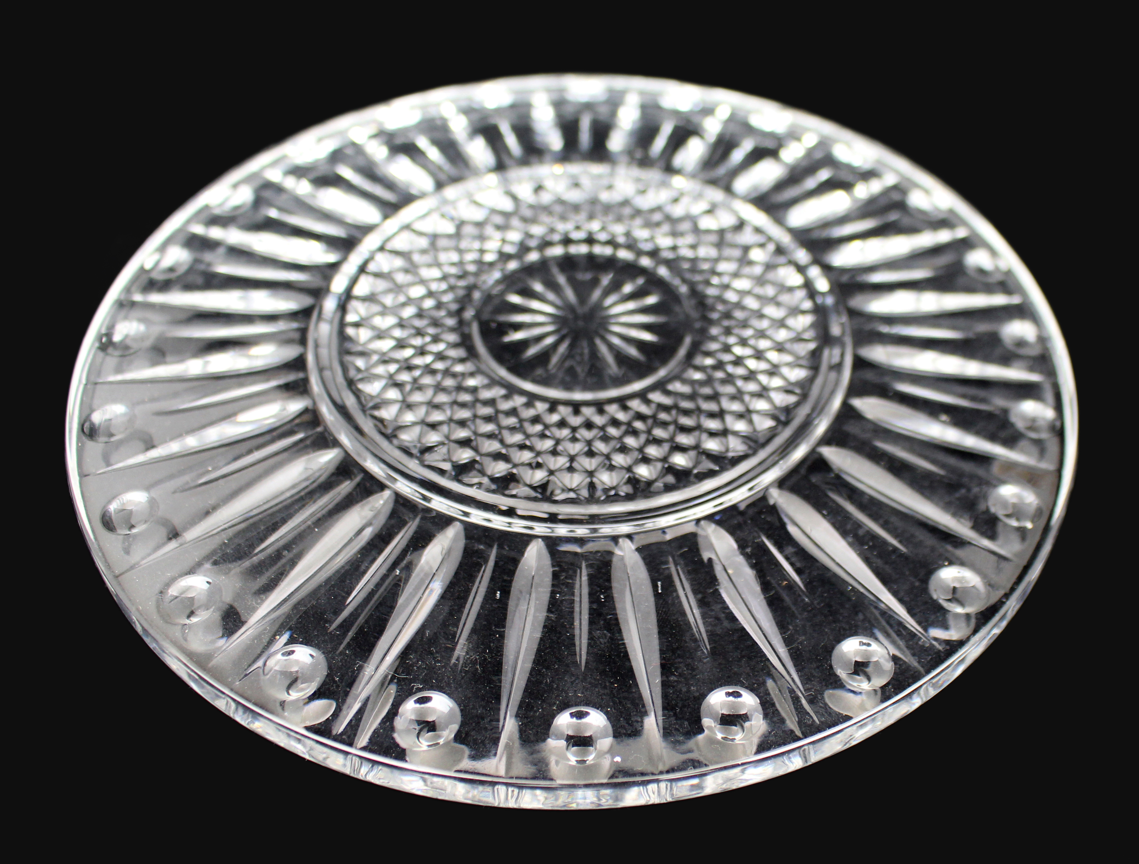 Set of 12 Unused Cut Crystal Dessert Plates