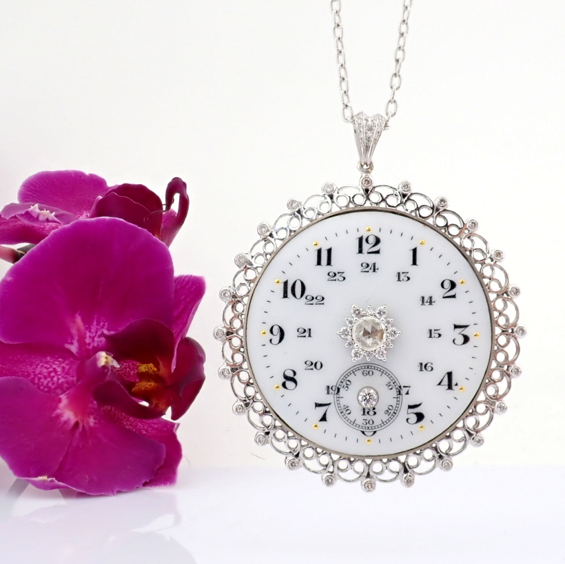 Natural Diamond 14K White Gold Necklace