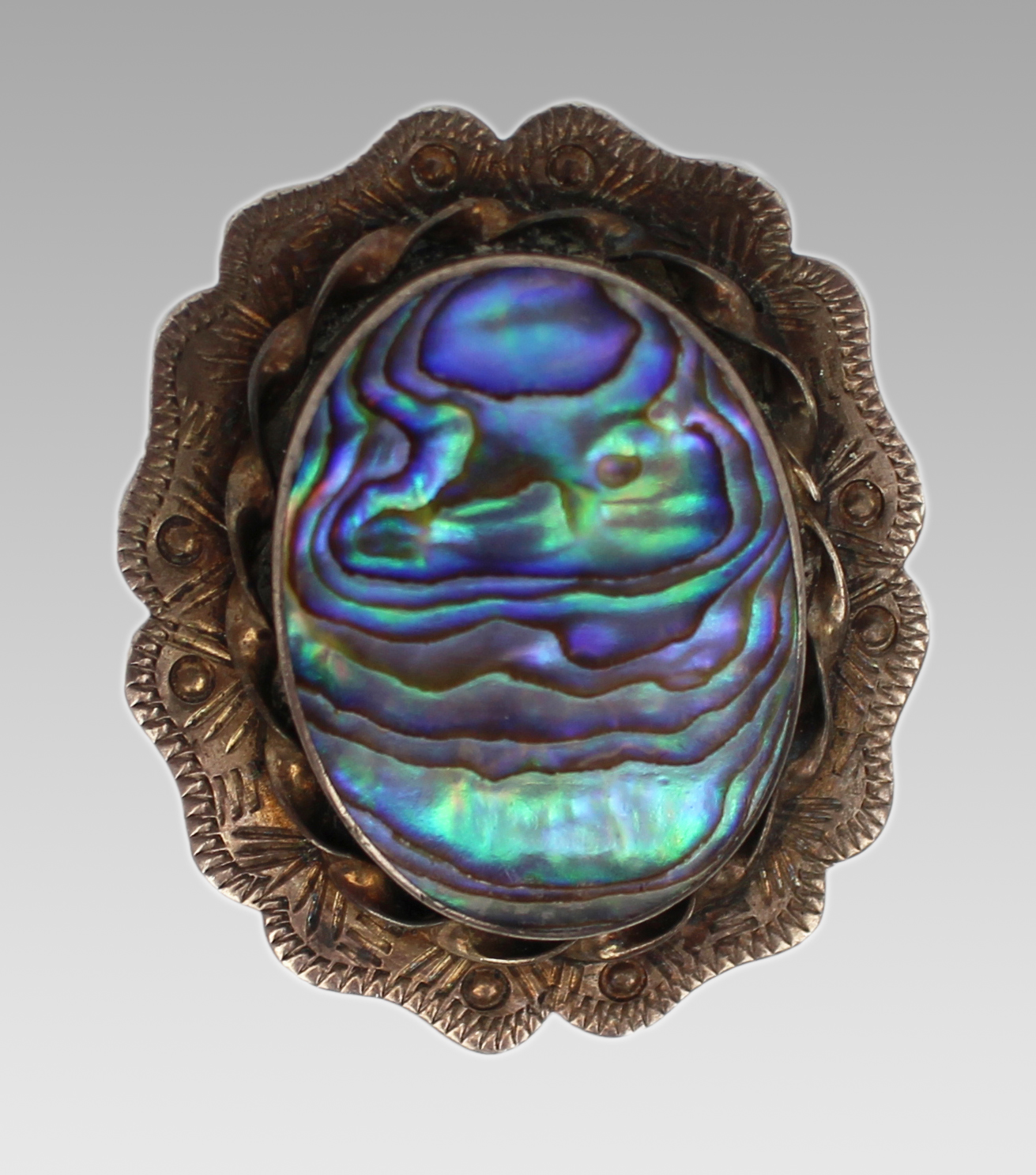 Mid 20th Century Silver and Abalone Brooch – c.1950