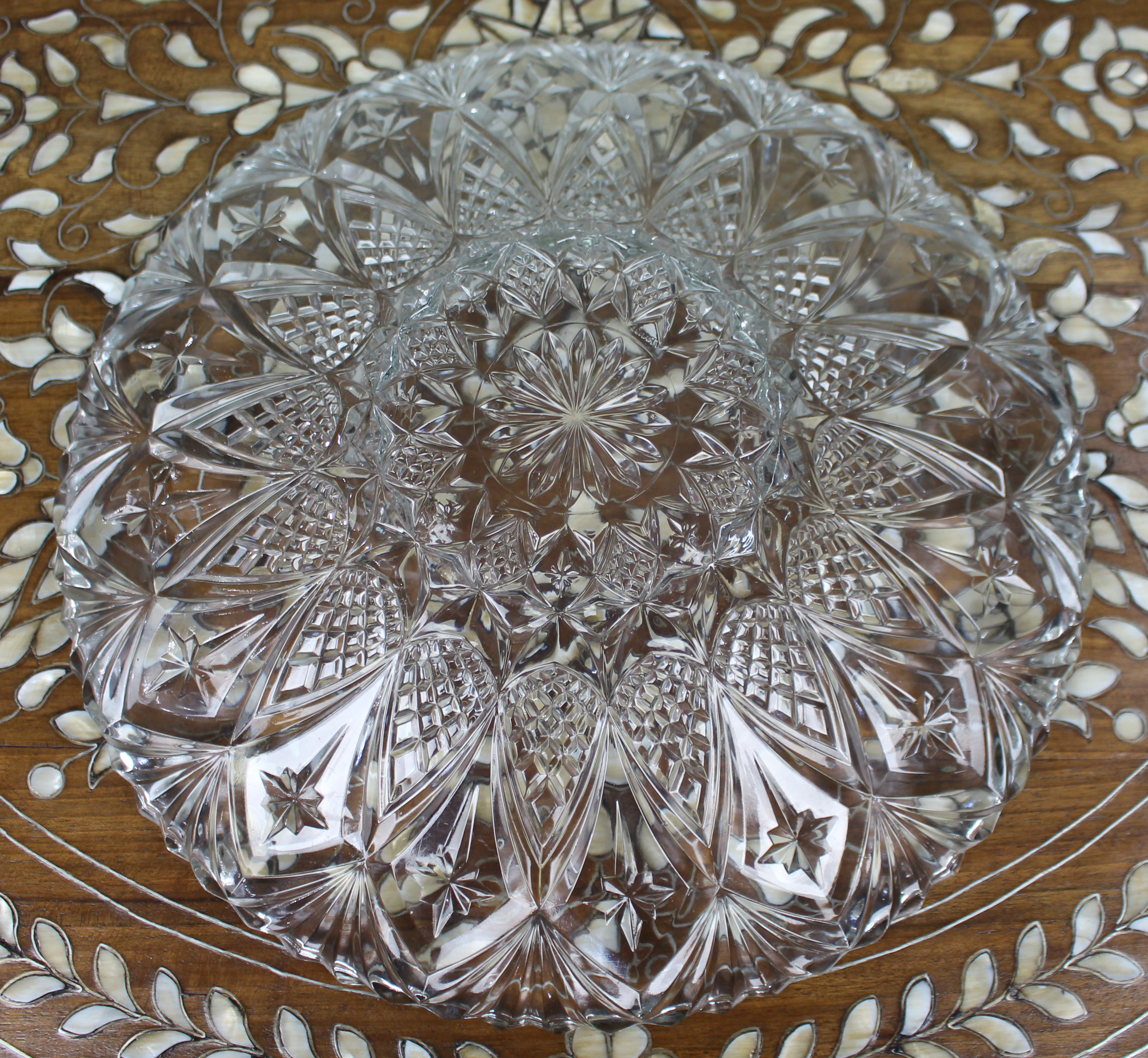 Vintage French Pressed Glass Centrepiece Bowl