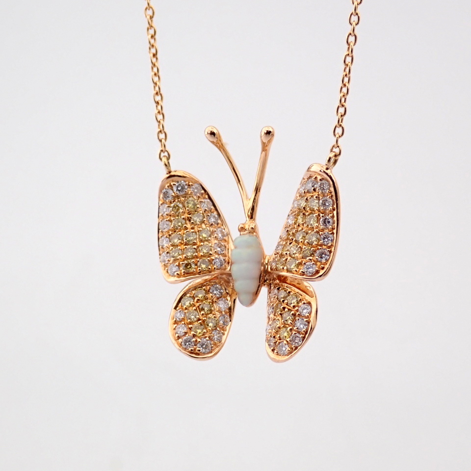 Natural Diamond 18K Rose/Pink Gold Necklace