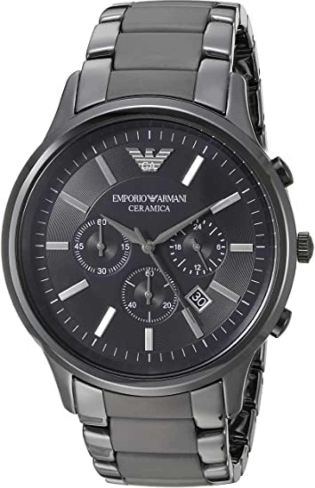 Emporio Armani AR1451 Men's Ceramica Black Ceramic Bracelet Quartz Chronograph Watch