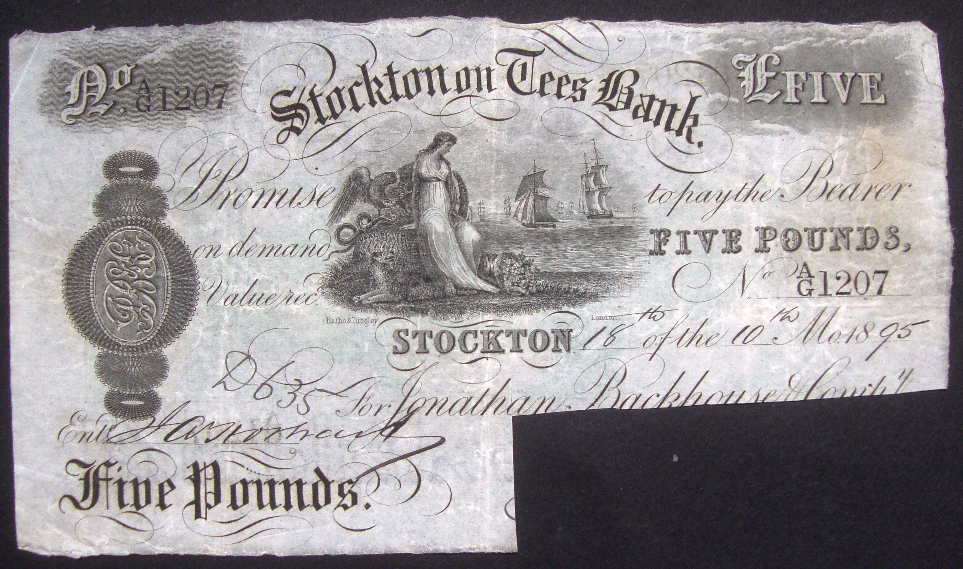 1895 Five Pound Banknote